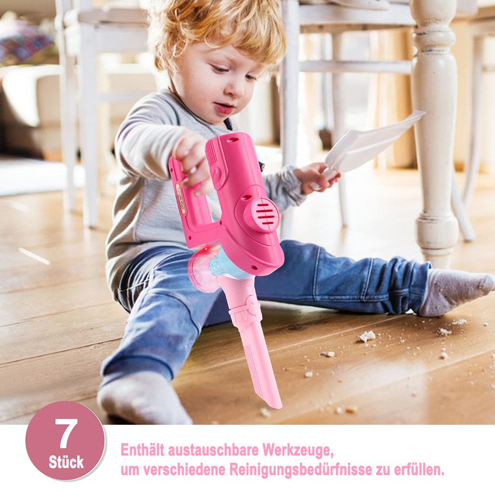 nsihing Kinder-Staubsauger Spielzeugstaubsauger für Kinder 3 4 5 6 Jahren,Rollenspiele, mit Licht und Sound,Kinderstaubsauger mit Echter Saugfunktion