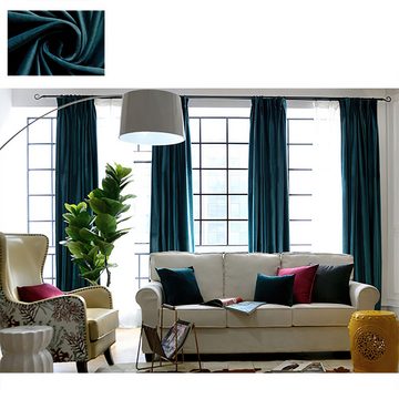 Gardine Vintage Samt Vorhang,Verdunkelungsvorhänge für Schlafzimmer,132*213cm, Welikera