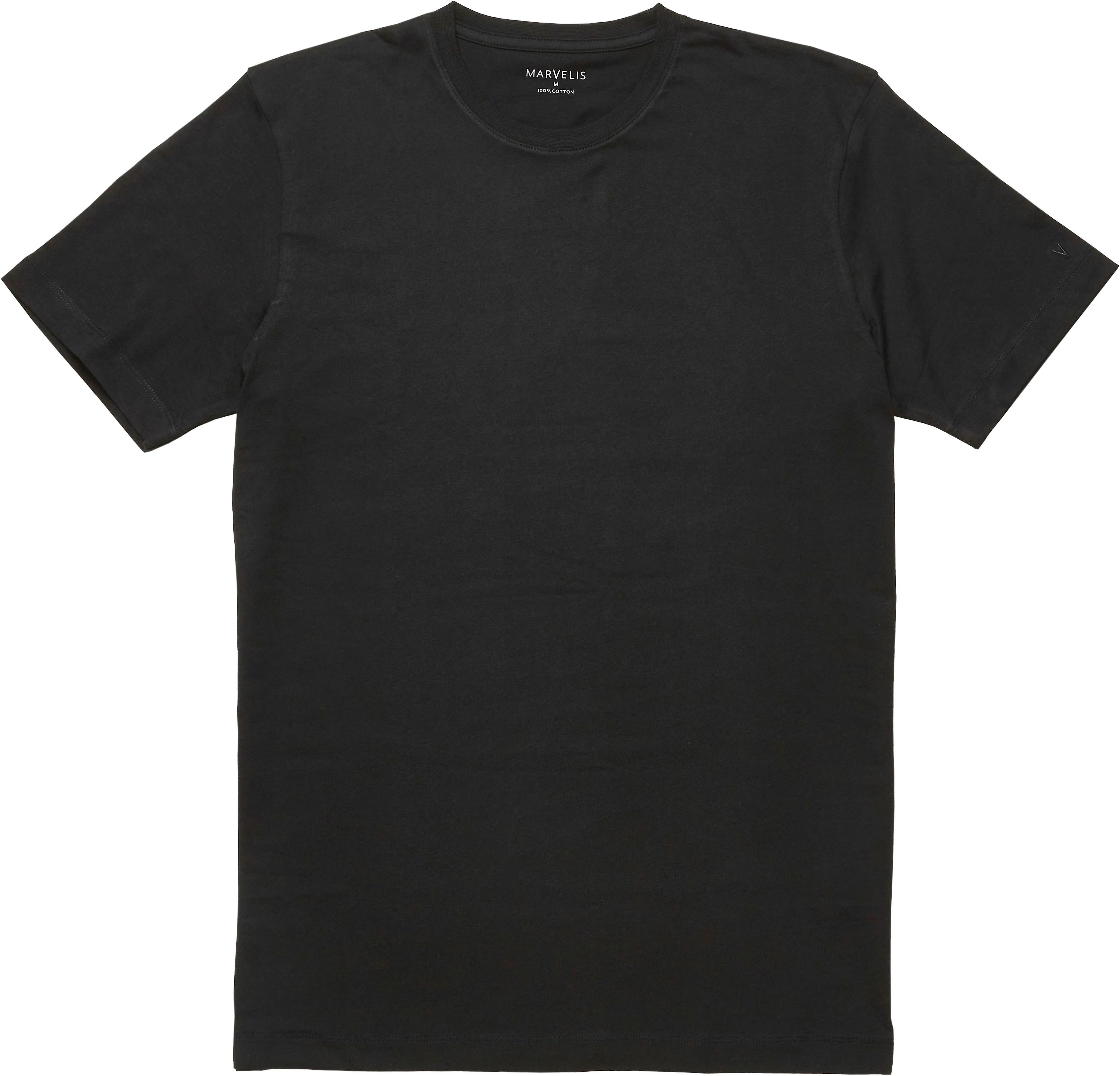 MARVELIS T-Shirt (Packung, 2-tlg) Doppelpack, basic, Rundhals, Unterziehshirt, regular fit