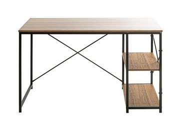 HAKU Beistelltisch HAKU Möbel Schreibtisch - eiche-schwarz - H. 74cm x B. 120cm