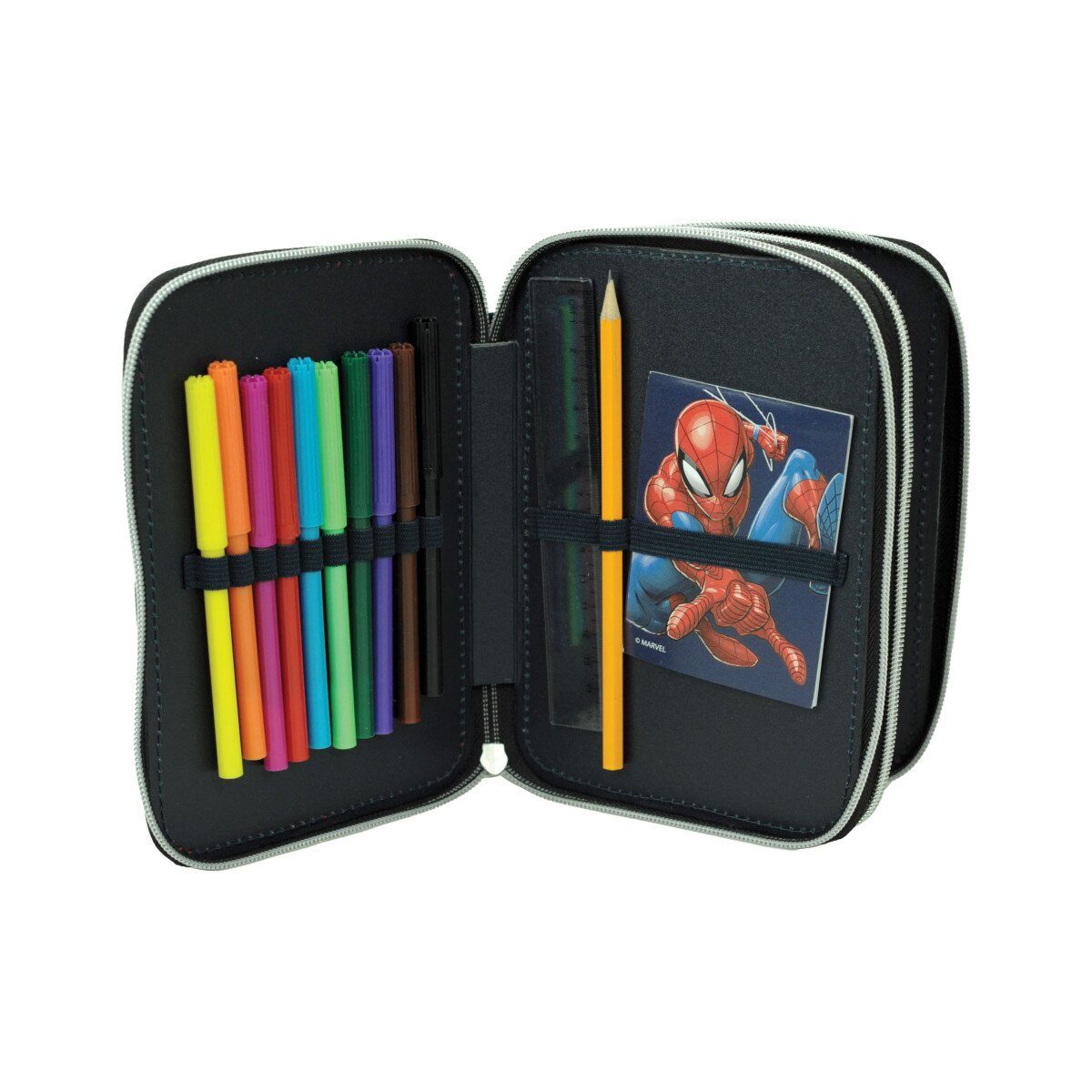 Spiderman Federmäppchen Spiderman Federmäppchen 2-Fach 26cm Marvel Schule Kinder