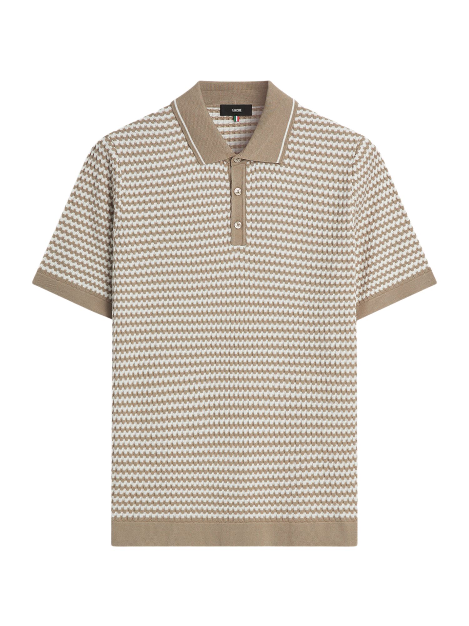 Cinque Poloshirt natur,Casual,Baumwolle,Strukturiert,Polokragen,Kurz,Regular Fit