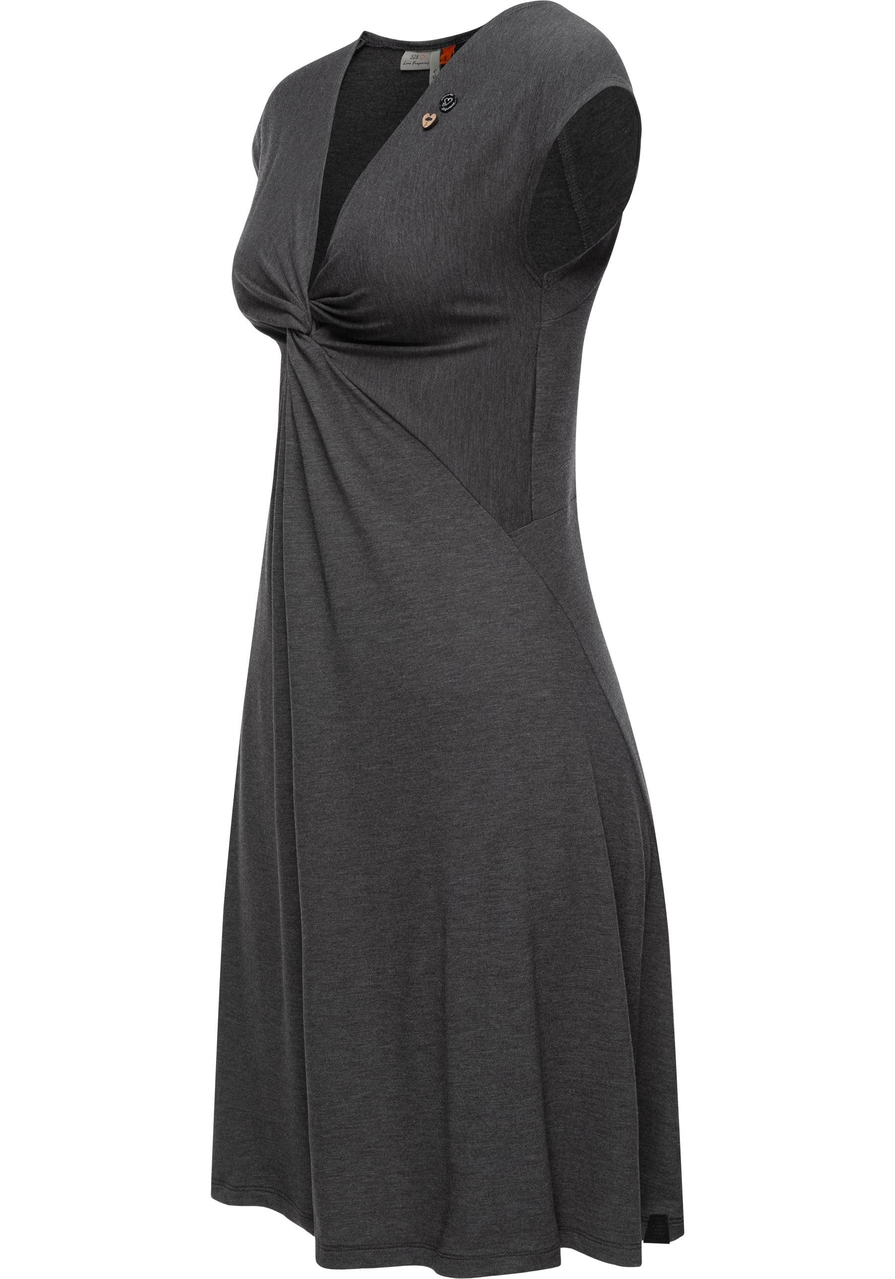 Ragwear Jerseykleid Comfrey Solid stylisches Sommerkleid mit tiefem V-Ausschnitt