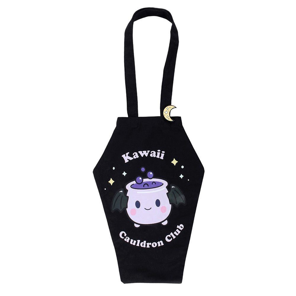 Something Different Schultertasche Kawaii süße Hexenkessel Fledermaus Sarg-Tasche schwarz Mond-Pin