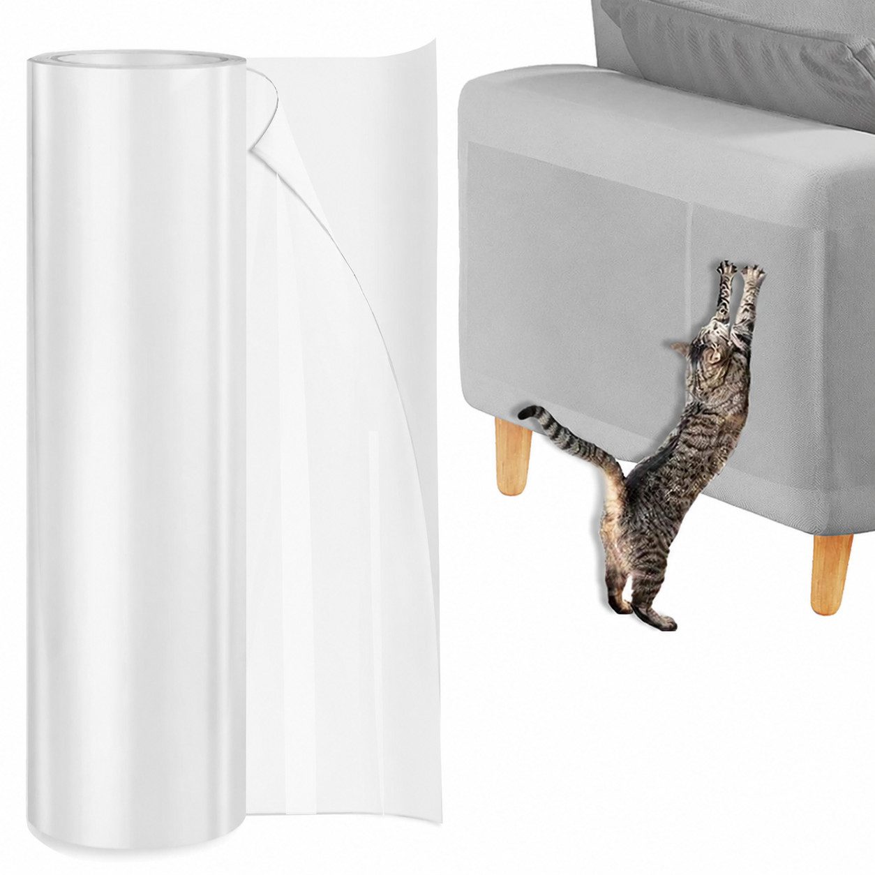 Srvillg Kratzmatte Kratzfolie Katzen Selbstklebend, Katzen Kratzschutz Sofa, Transparent Kratzschutzfolie Couch Kratzschutz Katze Katzen