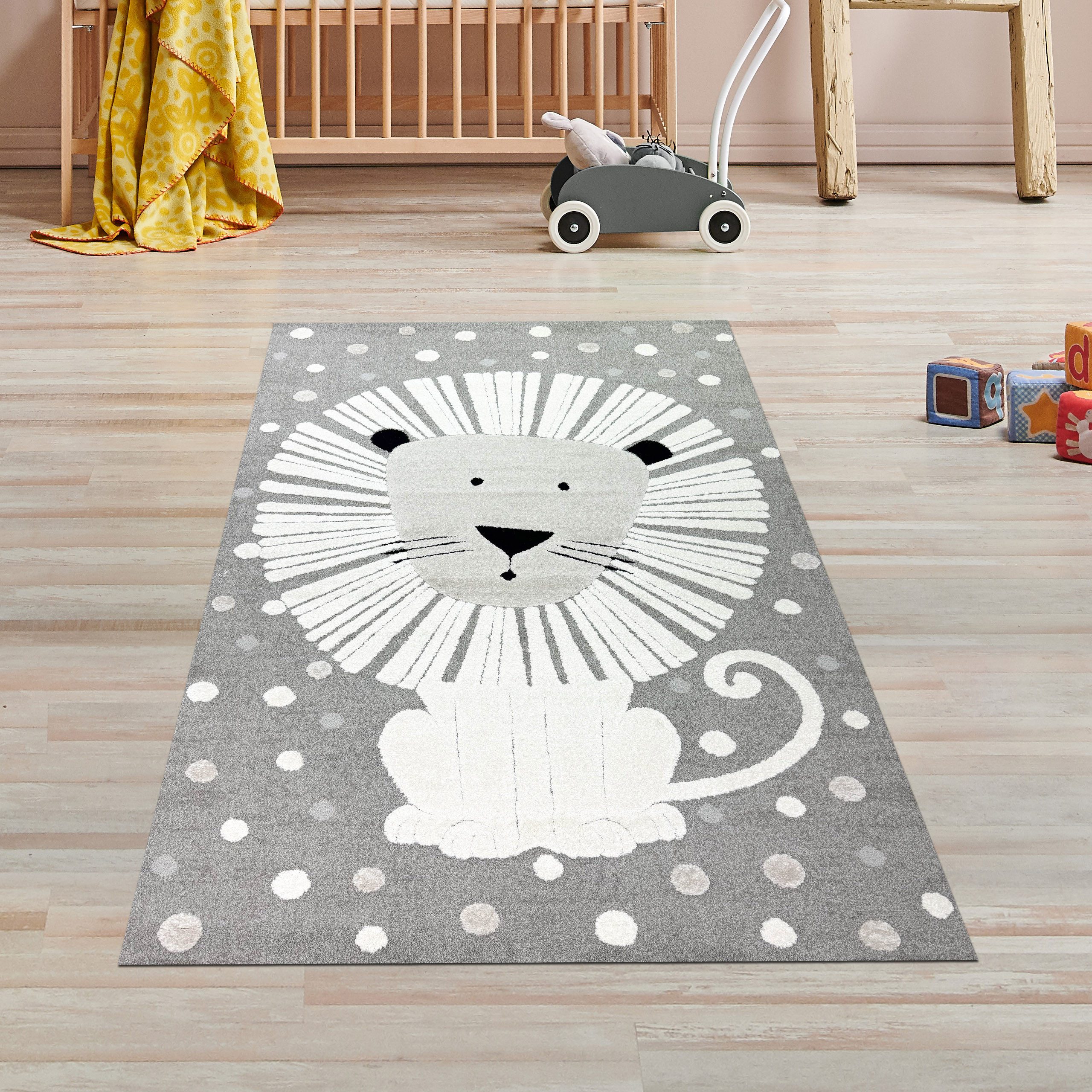 TeppichHome24 Kinderteppich Teppich Kinderzimmer Spielezimmer Löwenmuster 3 günstig online kaufen