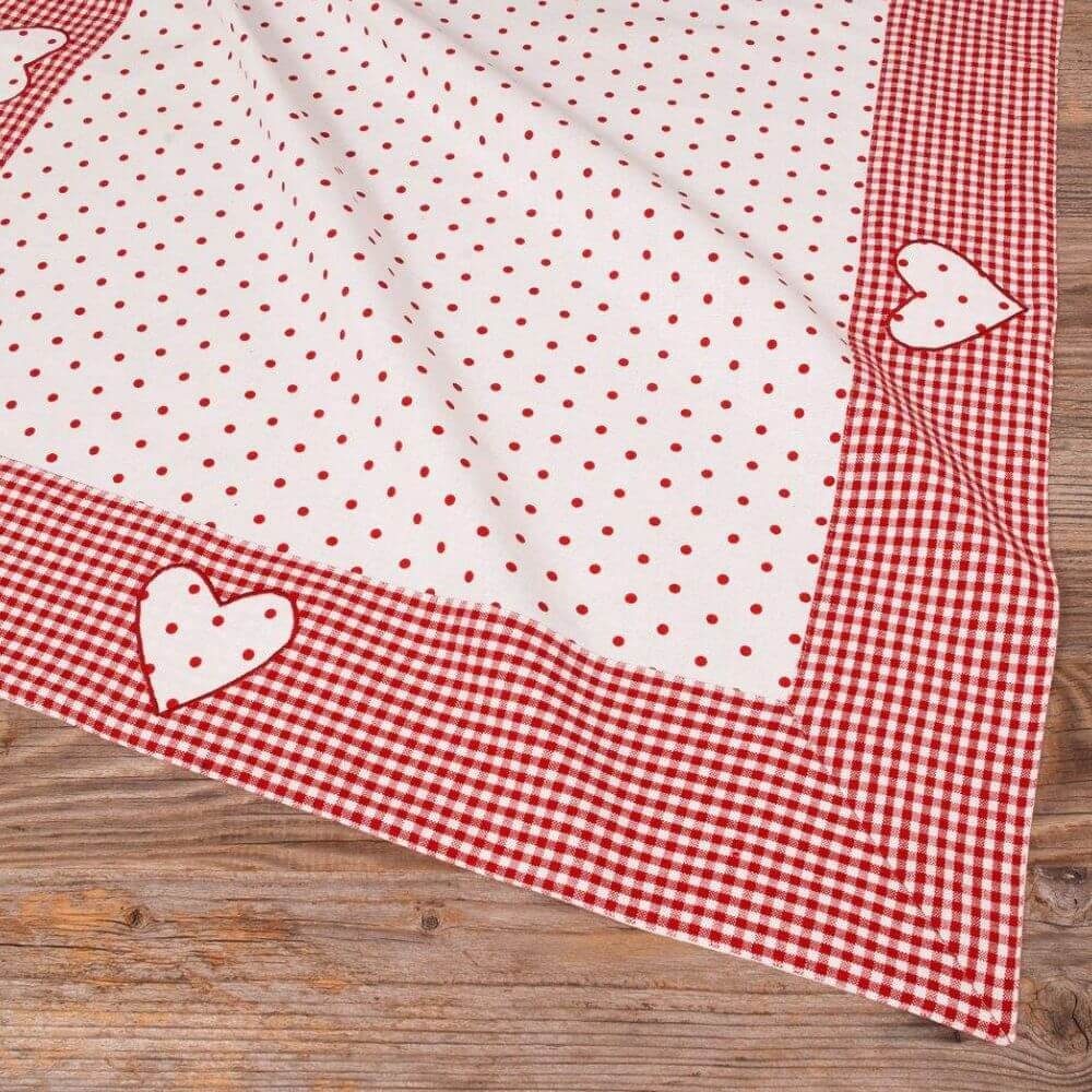matches21 HOME & HOBBY Tischdecke Tischdecke LISE Herz Landhausstil rot, 10 günstig online kaufen