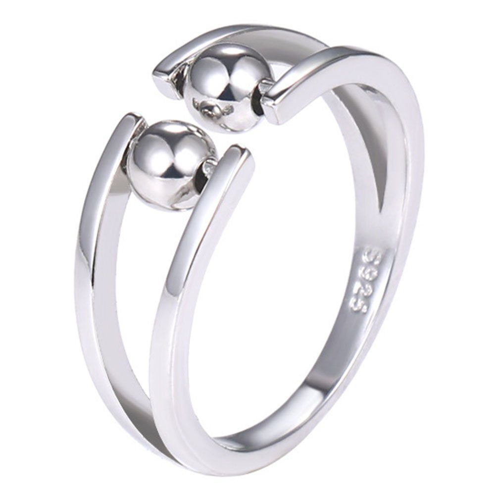 Haiaveng Fingerring s925 Silber Ringe,Verstellbarer Zappelring Offener Ring, für Damen Herren Angst Linderung