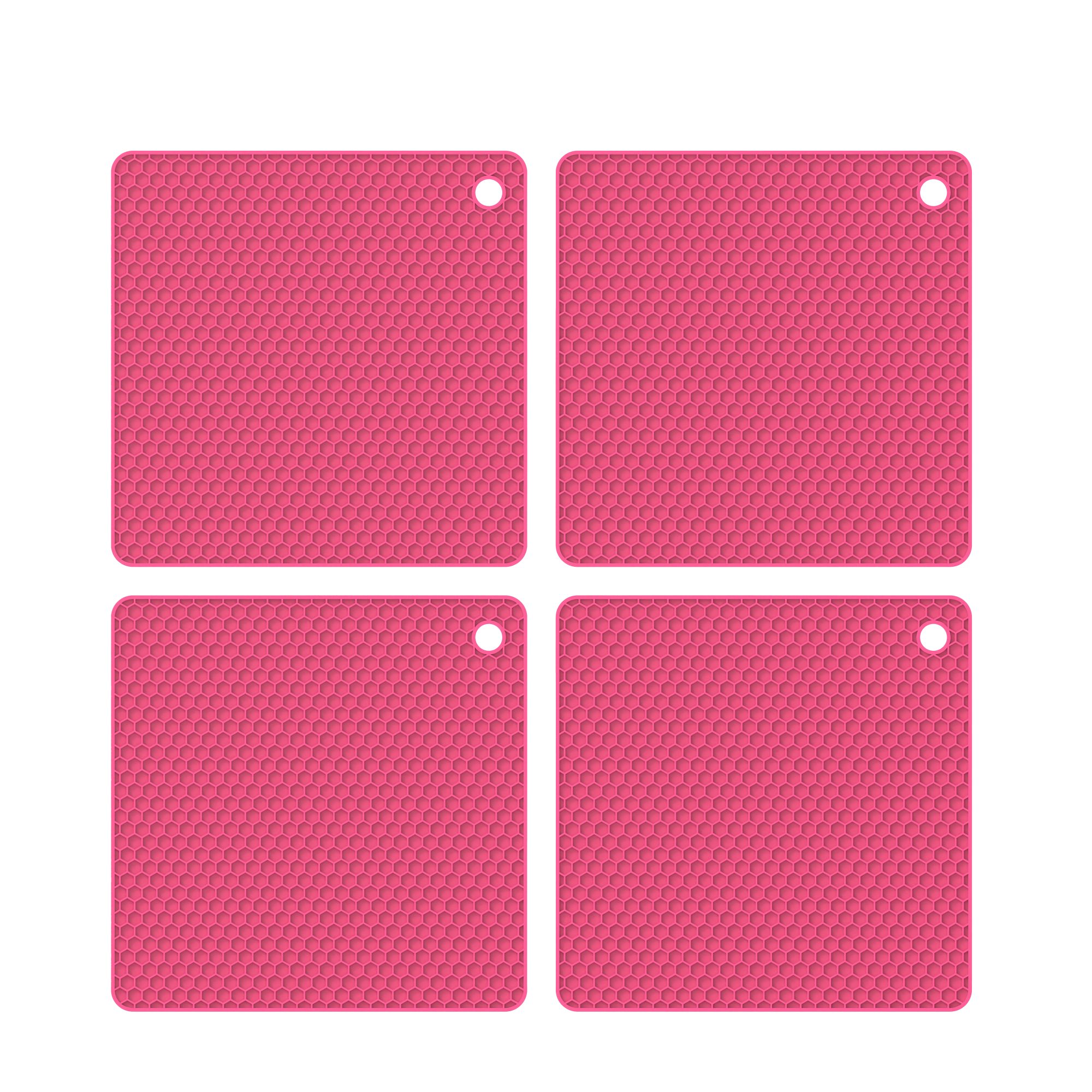 Kochblume Kochbesteck-Set Wabenuntersetzer quadratisch - 4tlg. - pink
