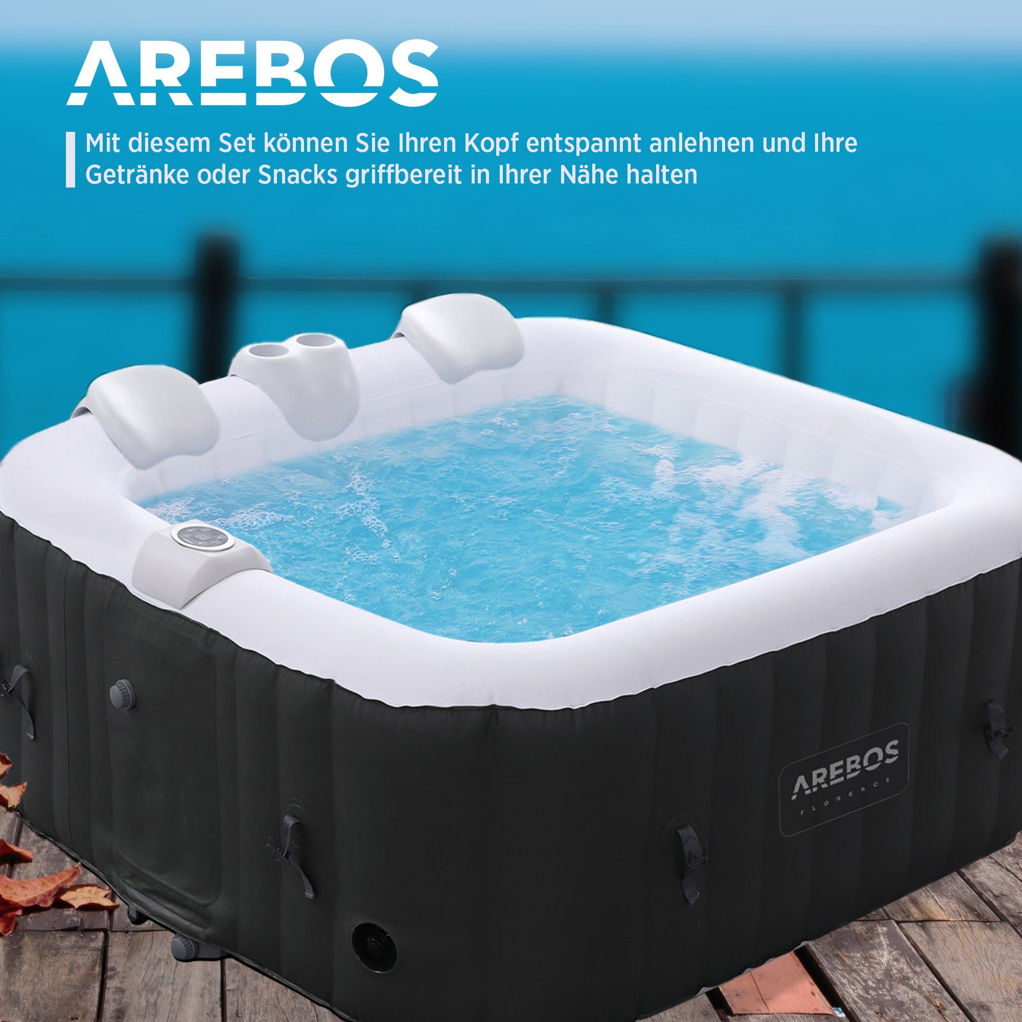 Arebos Whirlpoolkopfstütze Set 2 Nackenkissen & günstig online kaufen