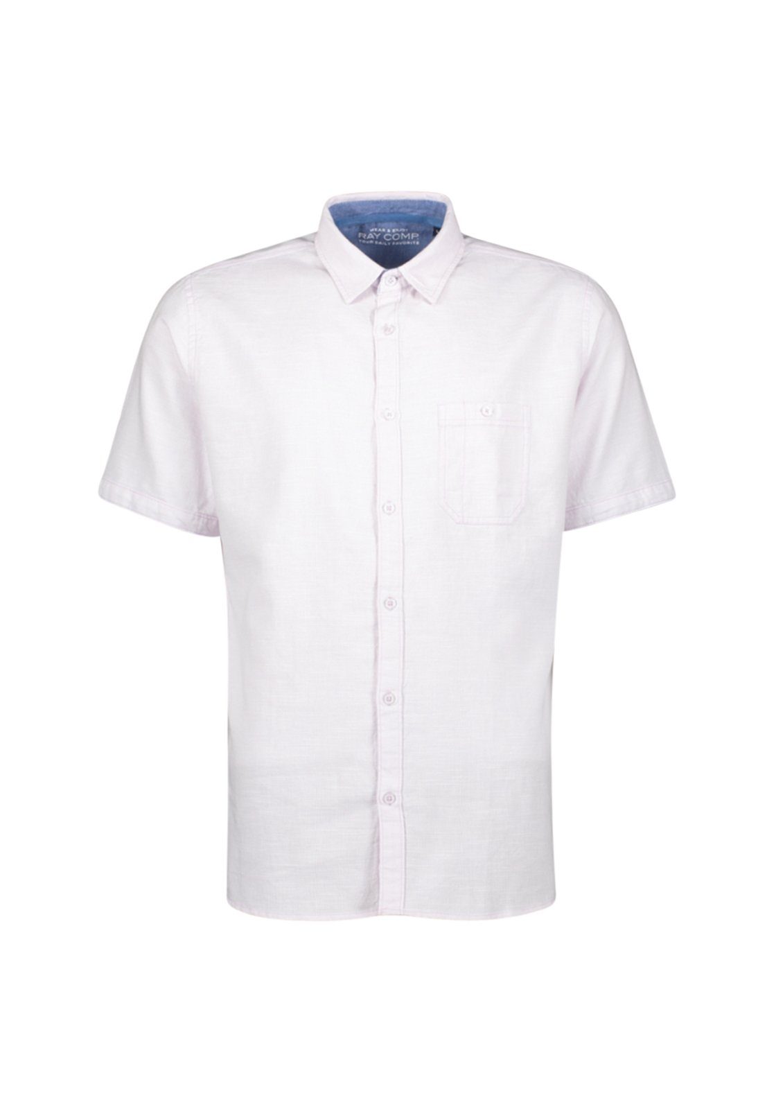 RAY Kurzarmhemd NYL20.303.0864 16141 unifarben mit einer leichten Violettfärbung