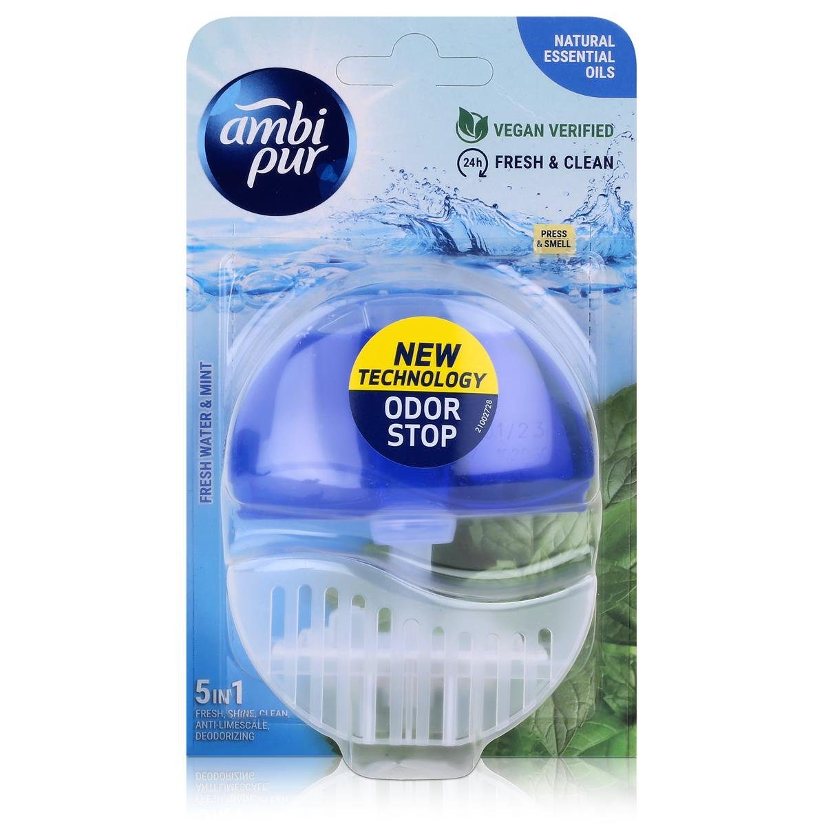 (1er WC-Frische WC-Duftspüler ambi Fresh pur Ambi Lufterfrischer & Water Pur Pack 55ml Mint -