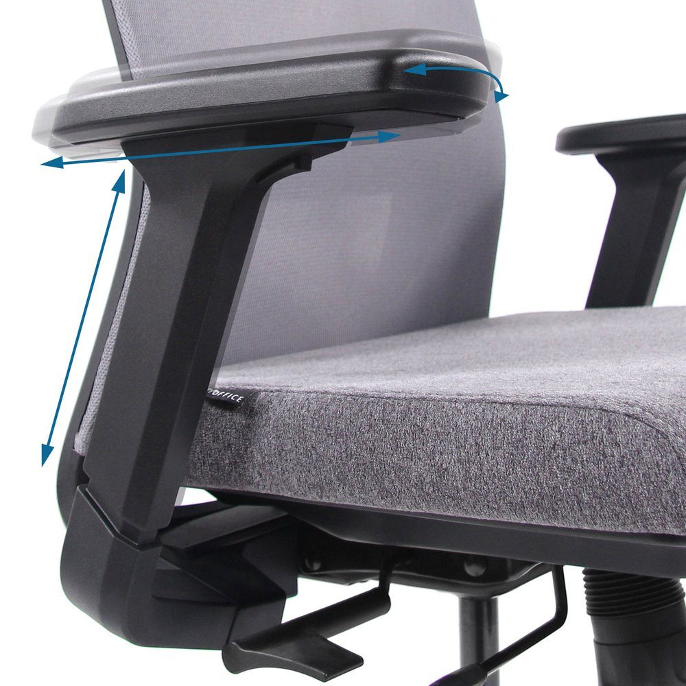 CAPTIVO Bürostuhl Stoff/Netzstoff Drehstuhl hjh (1 St), ergonomisch OFFICE Profi Schreibtischstuhl
