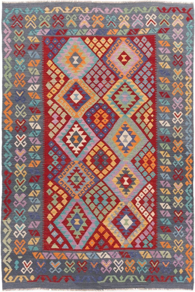 Orientteppich Kelim Afghan 196x286 Handgewebter Orientteppich, Nain Trading, rechteckig, Höhe: 3 mm