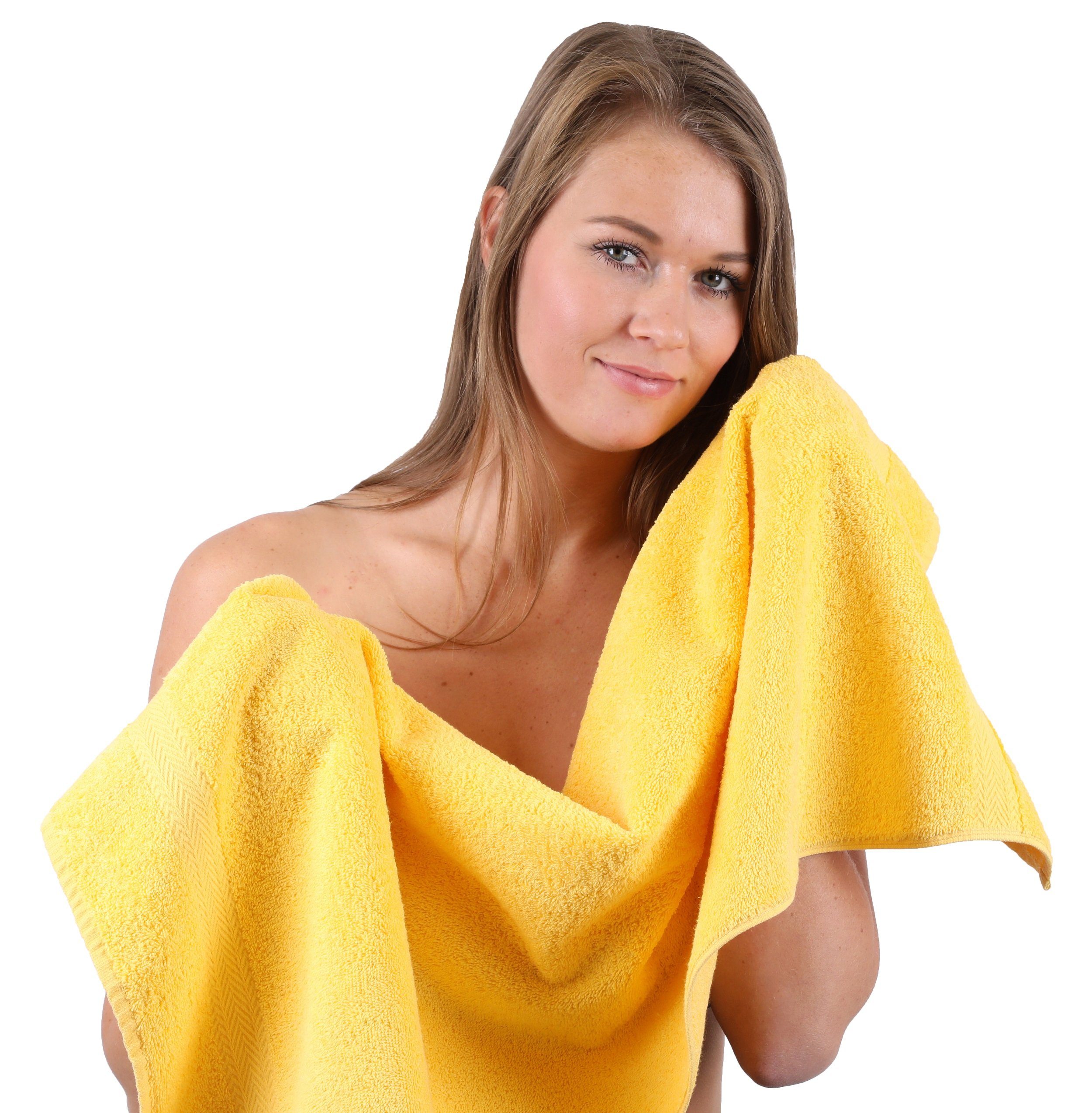 Farbe 100% gelb, Baumwolle 10-TLG. Set Classic und Handtuch-Set Handtuch Betz smaragdgrün