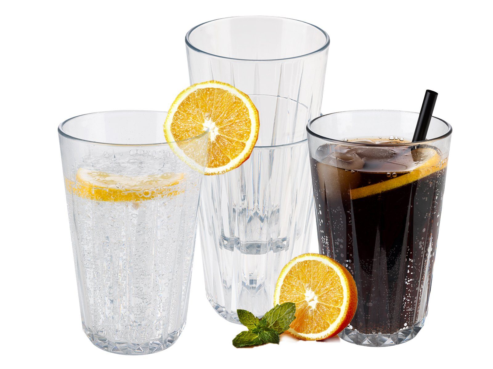 APS Gläser-Set, 4-tlg., Tritan, 4er-SET unzerbrechliche Mehrwegbecher, Tritan Gläser in Kristallklar