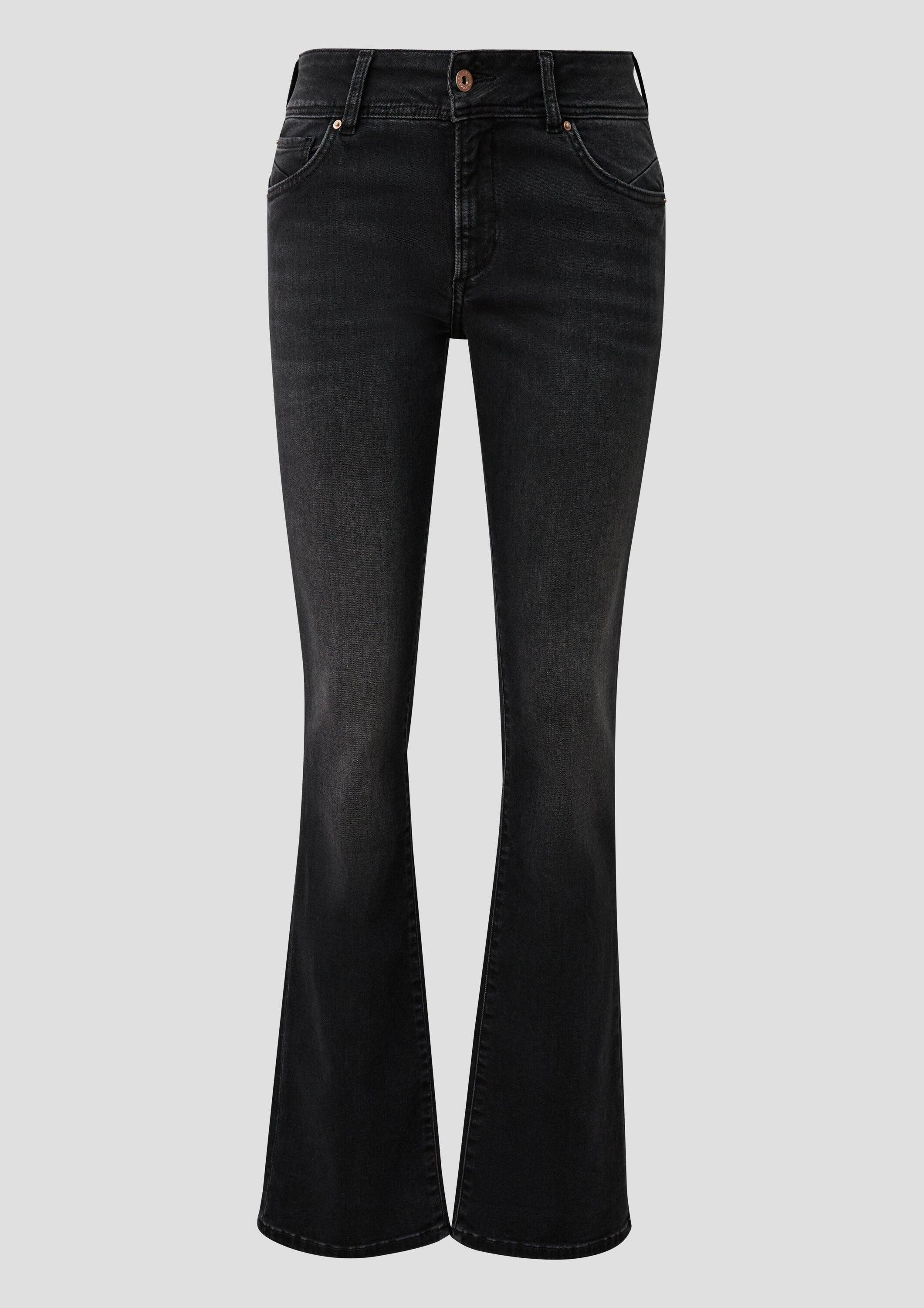 QS Bootcut-Jeans Jeans-Hose CATIE Jeans / Slim Fit / Mid Rise / Bootcut Leg günstig online kaufen