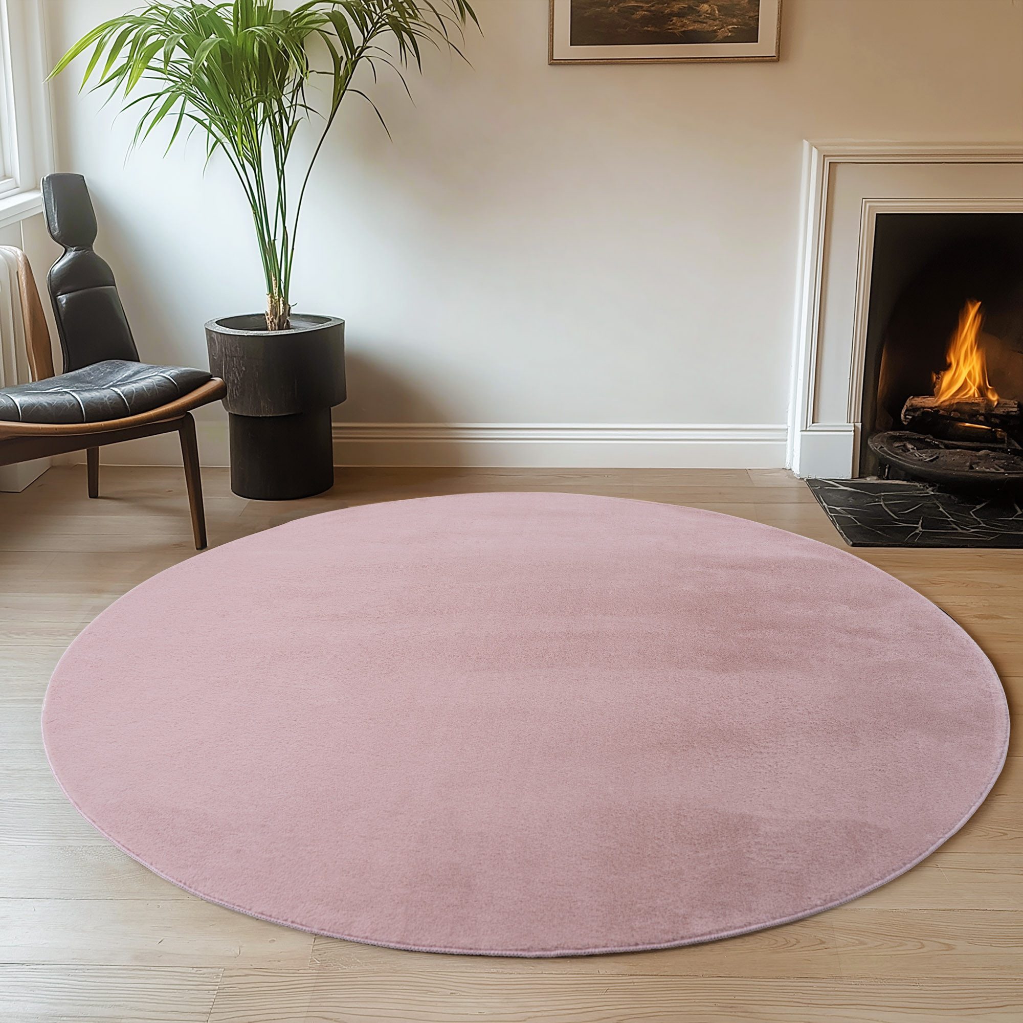 Ayyildiz Teppiche Teppich JOY 1400, auch als Läufer und in Rund erhältlich, rund, Höhe: 11 mm, besonders weich, uni Kurzflor, Wohnzimmer, Kinderzimmer