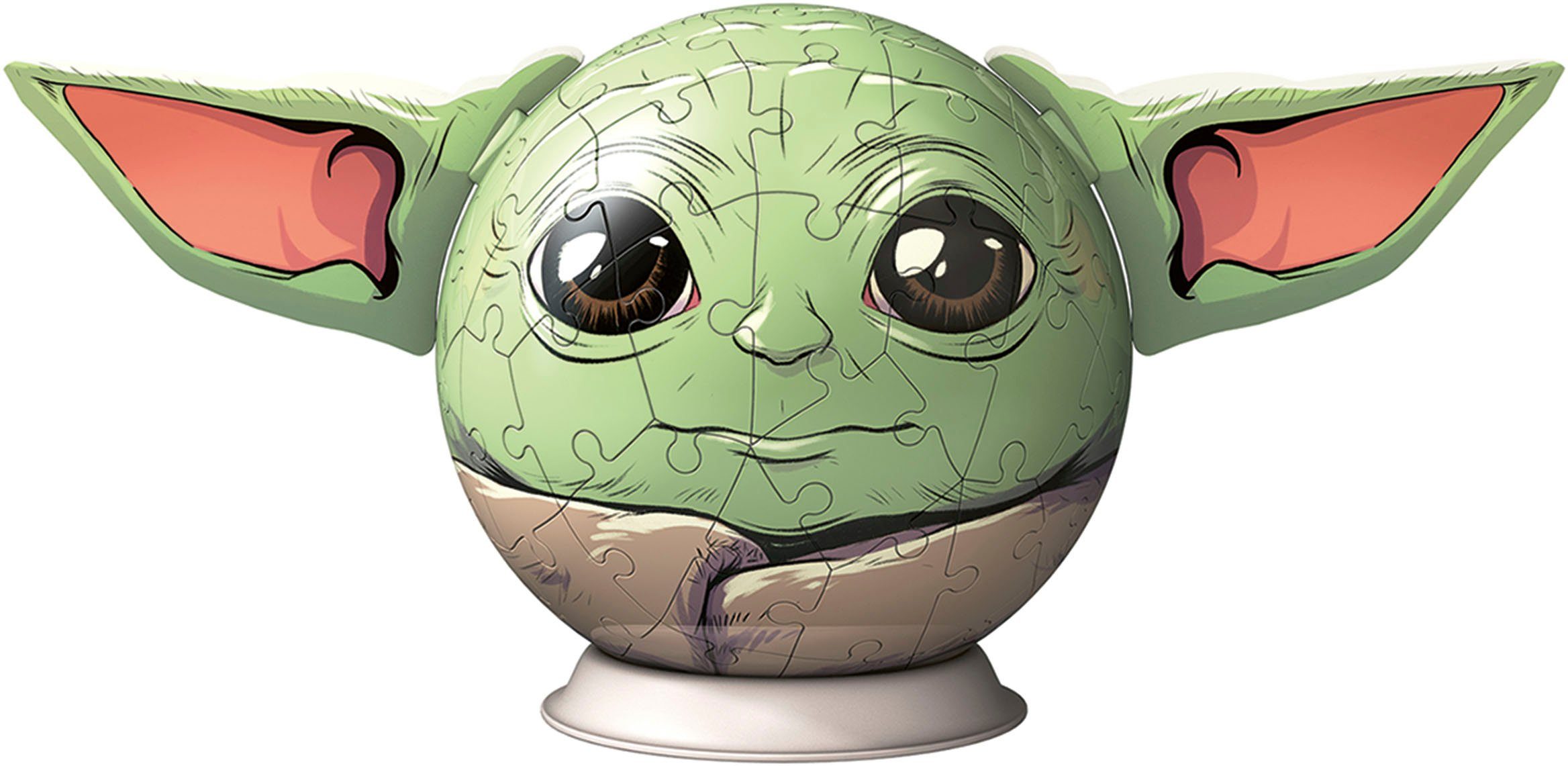 Ravensburger Puzzleball Mandalorian Grogu mit Ohren, 72 Puzzleteile, Made in Europe