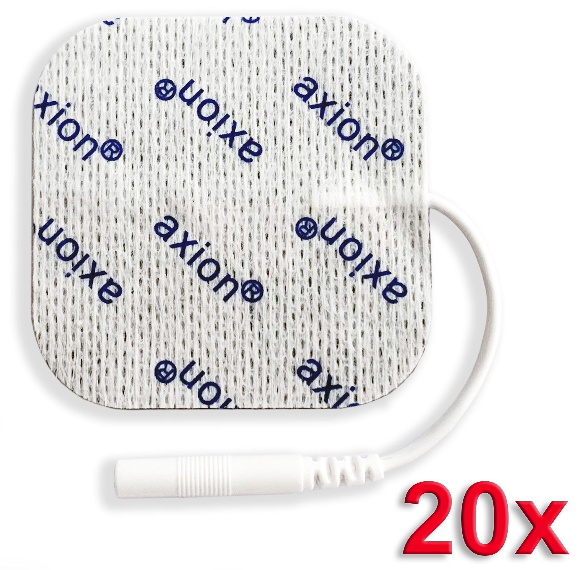 Axion Elektrodenpads passend zu Revitive, Prorelax, Promed, axion - 5x5cm, 20 St.,2mm Steckanschluss, selbstklebende Elektrodenpads