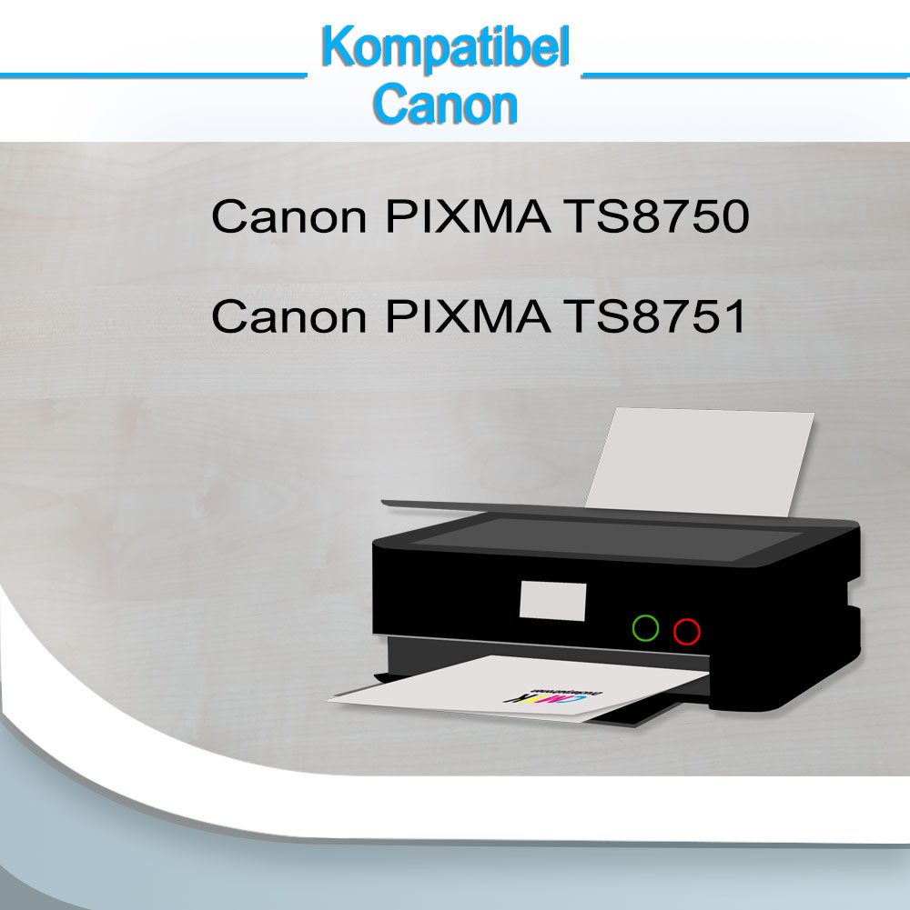 Druckerparadies 56er Pack Druckerpatronen 530 531 XL kompatibel mit Canon TS8750 Tintenpatrone (56-tlg)