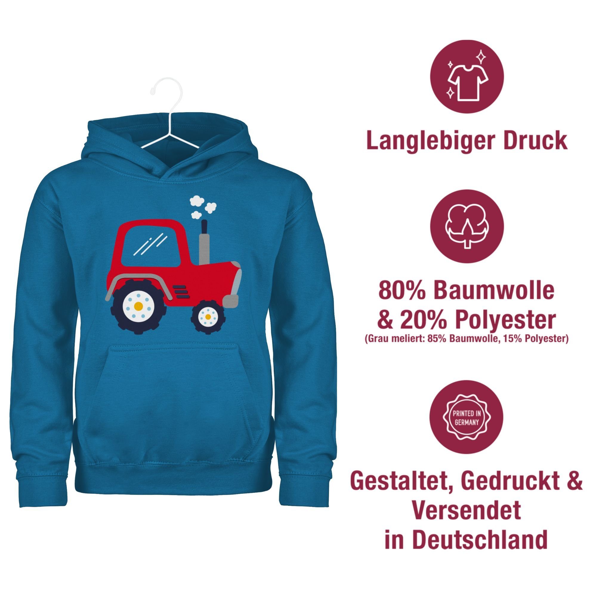 Shirtracer Hoodie Kinder Traktor Traktor 1 Himmelblau