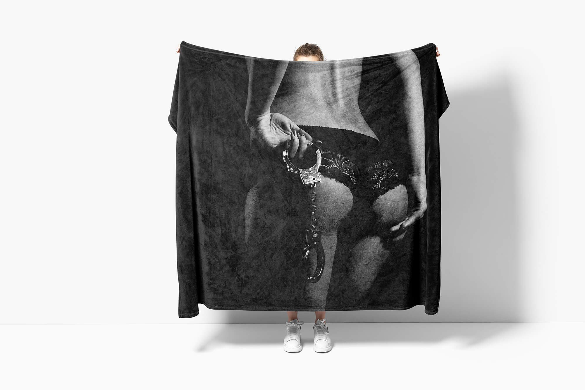 Sexy Strandhandtuch Dessous mit Baumwolle-Polyester-Mix Art Handtücher Handtuch Sinus Kuscheldecke Fotomotiv Eroti, Saunatuch Handtuch (1-St),