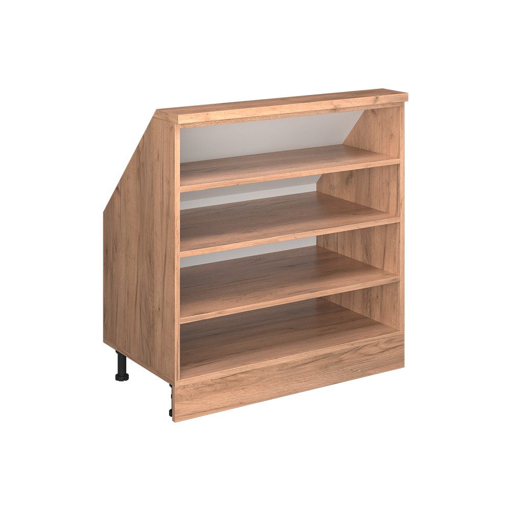 Vicco Kommode Rion, Goldkraft Eiche, 80 x 81.6 cm mit 4 Fächern (1 St)