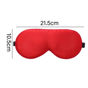 Lubgitsr Augenmaske Seiden Schlafmaske,Verdunkelung Schlafbrille mit Verstellbarem,Rot, 1-tlg.