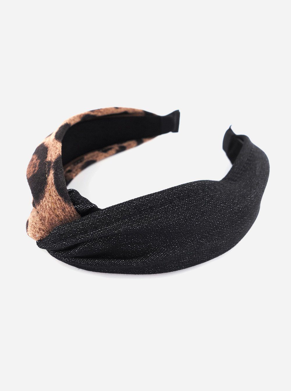 axy Haarreif Breiter Haarreif mit Leoparden Muster und Jeans Stoff, Klassik günstig online kaufen
