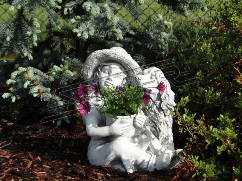 Kübel Figur Blumentöpfe Dekoration Pflanz JVmoebel Skulptur Vasen Garten Blumenkübel