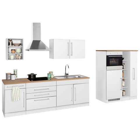 Kochstation Küchenzeile KS-Samos, mit E-Geräten, Breite 350 cm