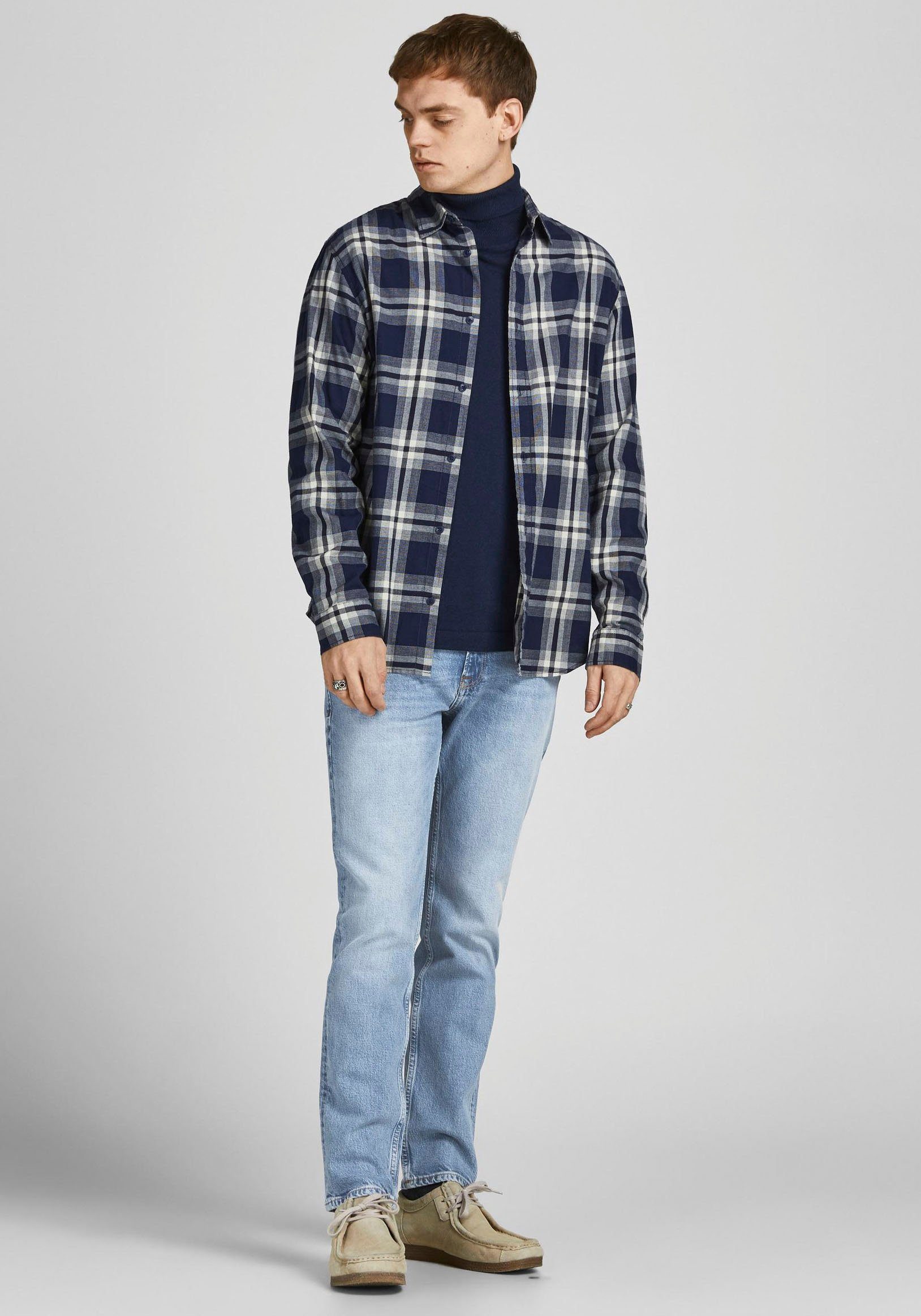 blue-denim-used Slim-fit-Jeans Jack & Jones ICON GLENN