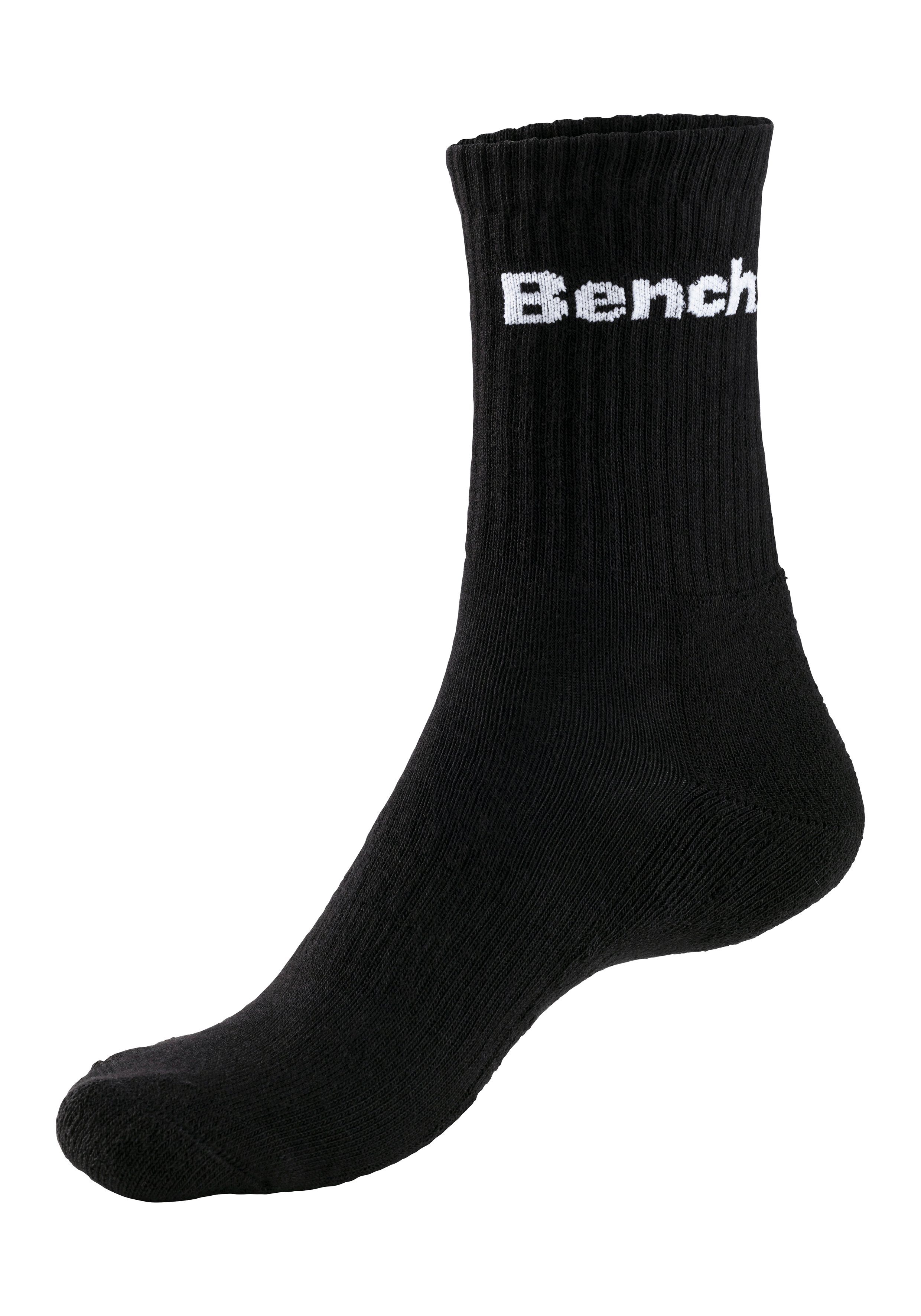 12-Paar) mit grau-meliert 4x Fuß Polsterung 4x schwarz, Tennissocken weiß, (Set, Bench. 4x