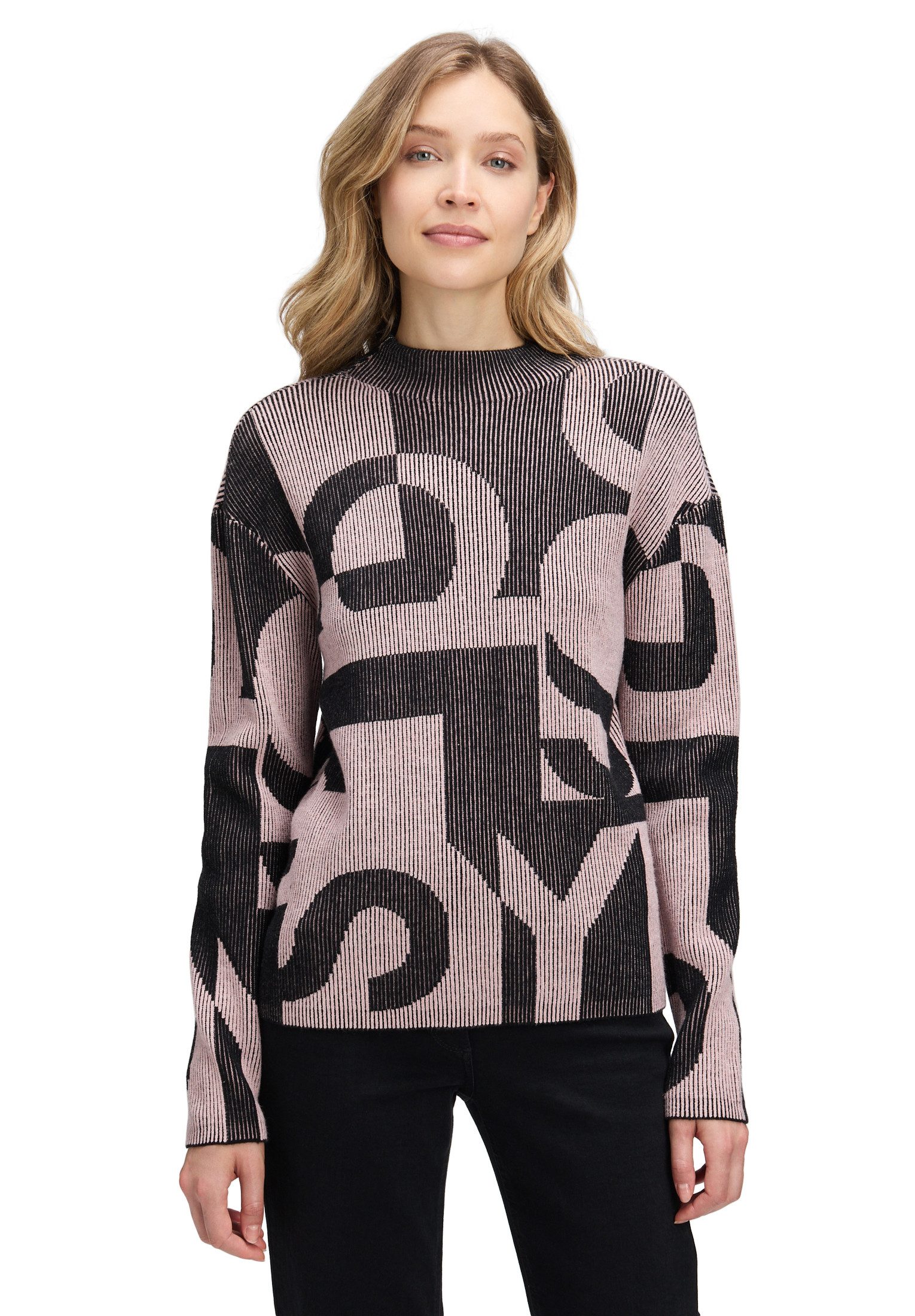 Betty Barclay Strickpullover Damen Grobstrick-Pullover mit Jacquard (1-tlg) günstig online kaufen
