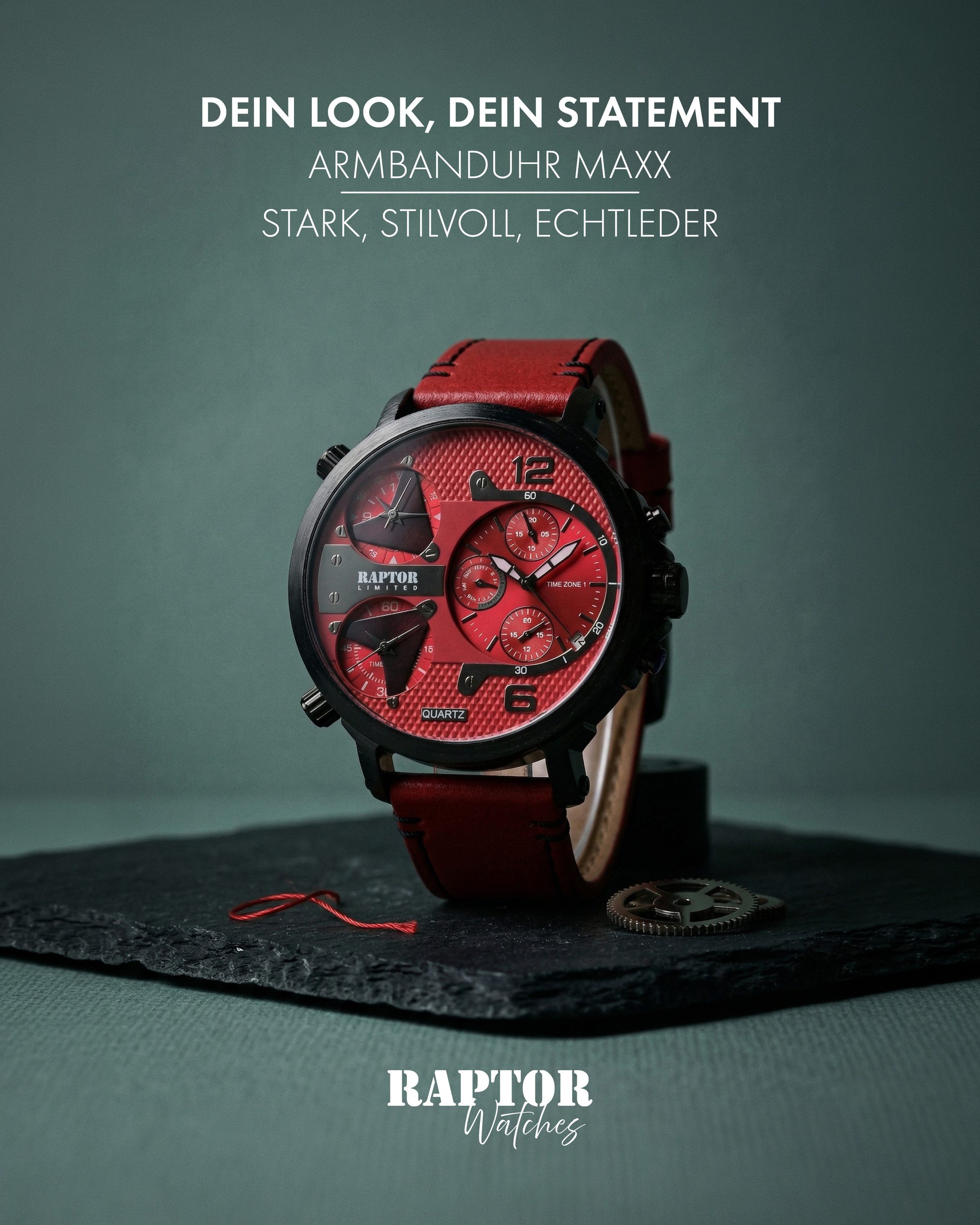 Raptor Limited Quarzuhr Maxx, silberfarbig, Datumsanzeige