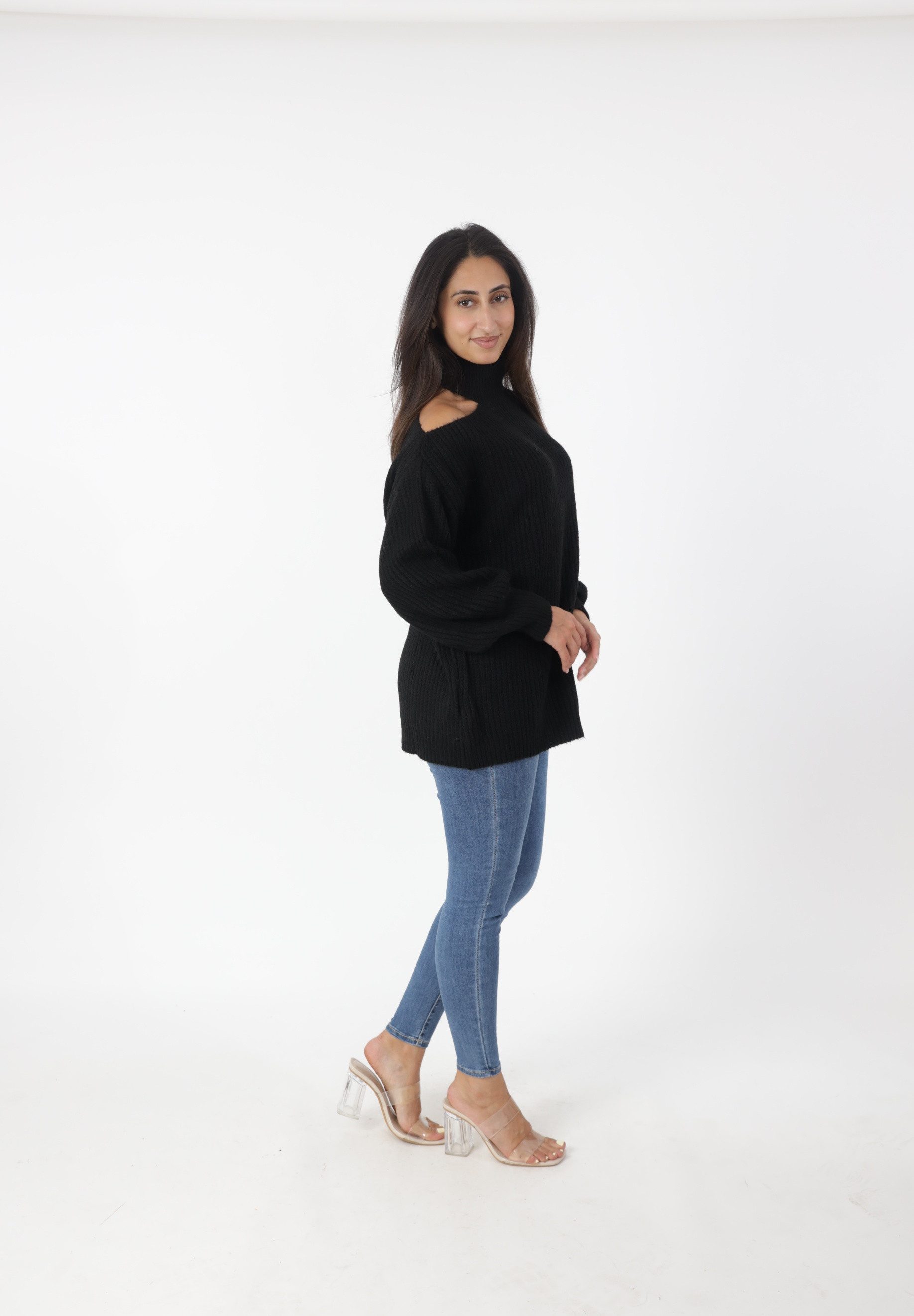 Elara Strickpullover Damen Strickpullover mit Rollkragen – Lockerer Oversize Pullover