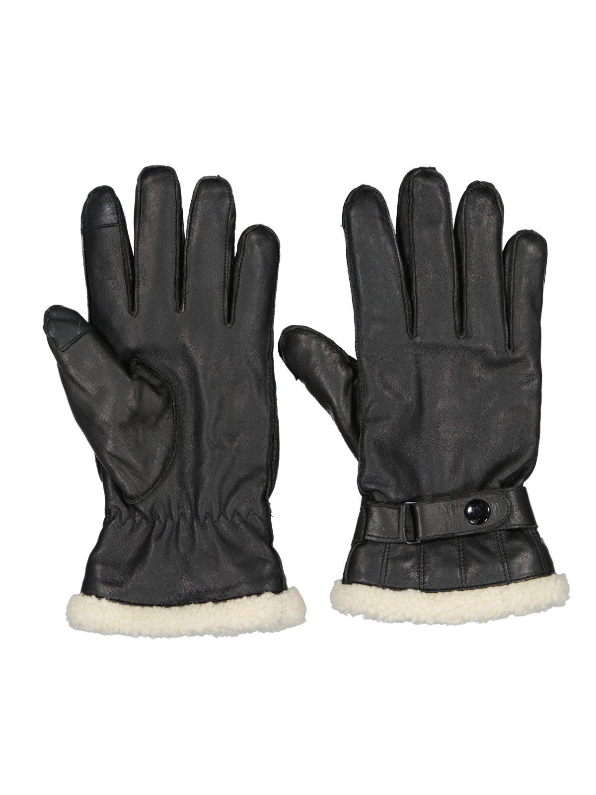 emilio adani Lederhandschuhe Herren Handschuhe aus Leder, Schwarz