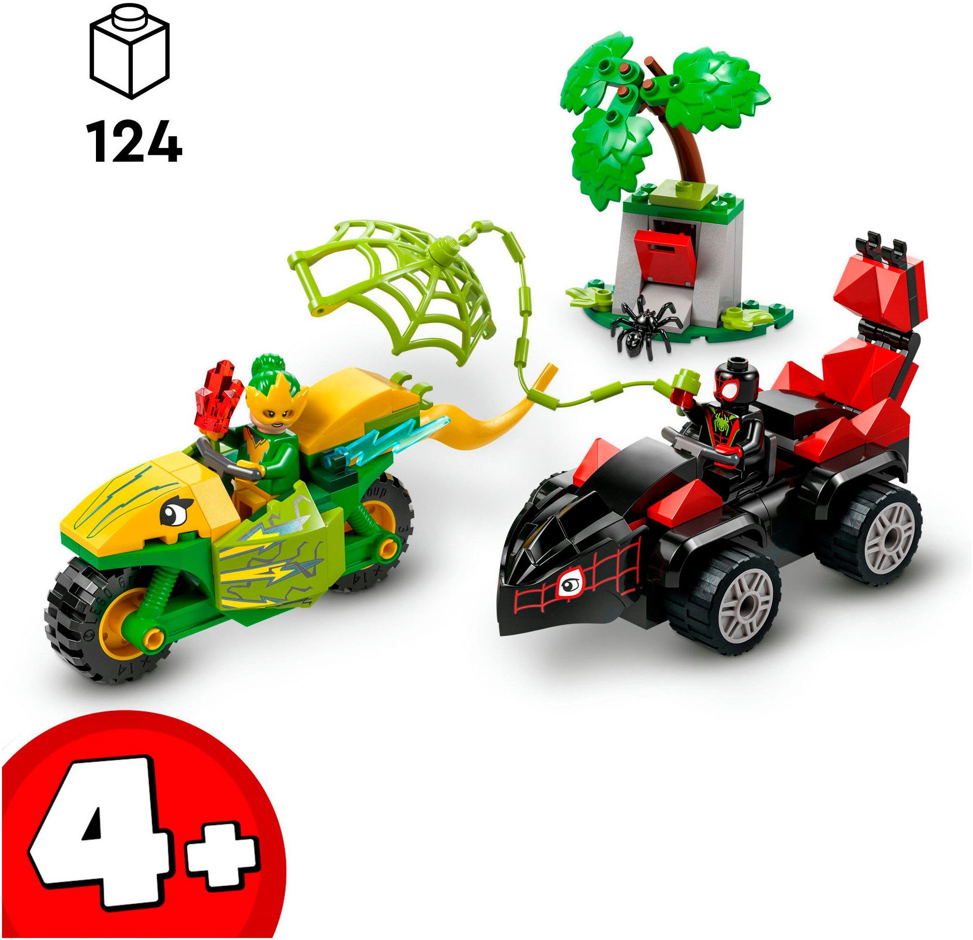 LEGO® Actionspaß mit Spin und Electro in ihren Dino-Flitzern (11198) Konstruktionsspielsteine, (124 St), LEGO Spidey, Made in Europe – Bild 3 von 5