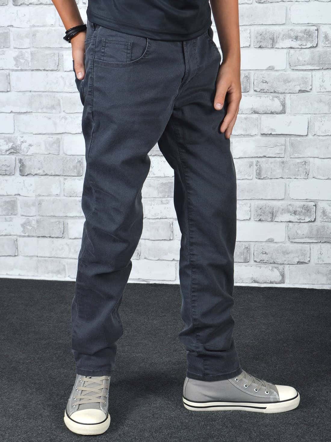 BEZLIT Jeans mit Verstellbarer Bund Jungen Grau 5-Pocket-Jeans Bund Casual elastischem (1-tlg)
