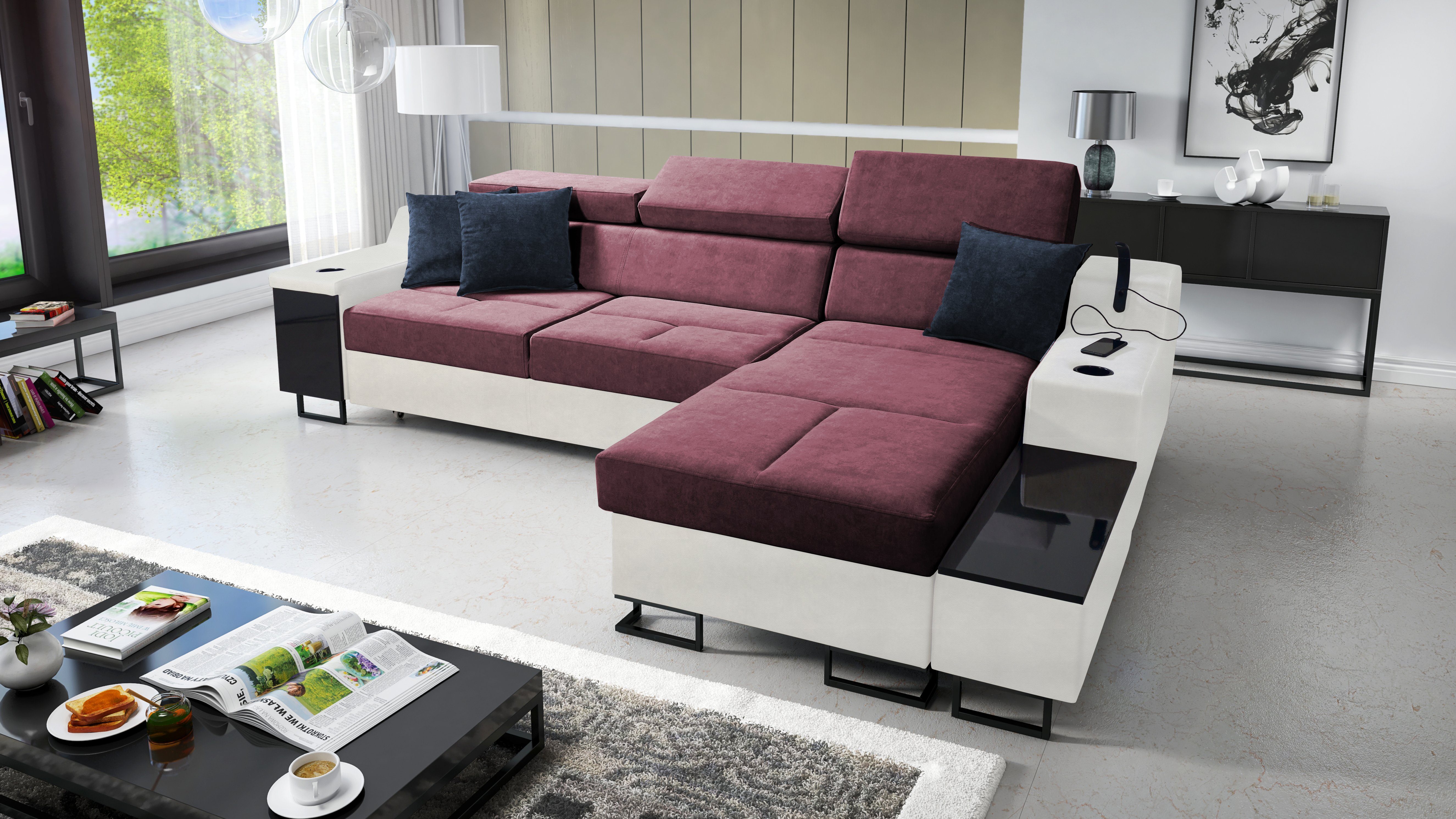 Home & das Best Ecksofa Bettkasten for für I Schlaffunktion Wohnzimmer Moderne WHISPER14+EKJI Aria Maxi: