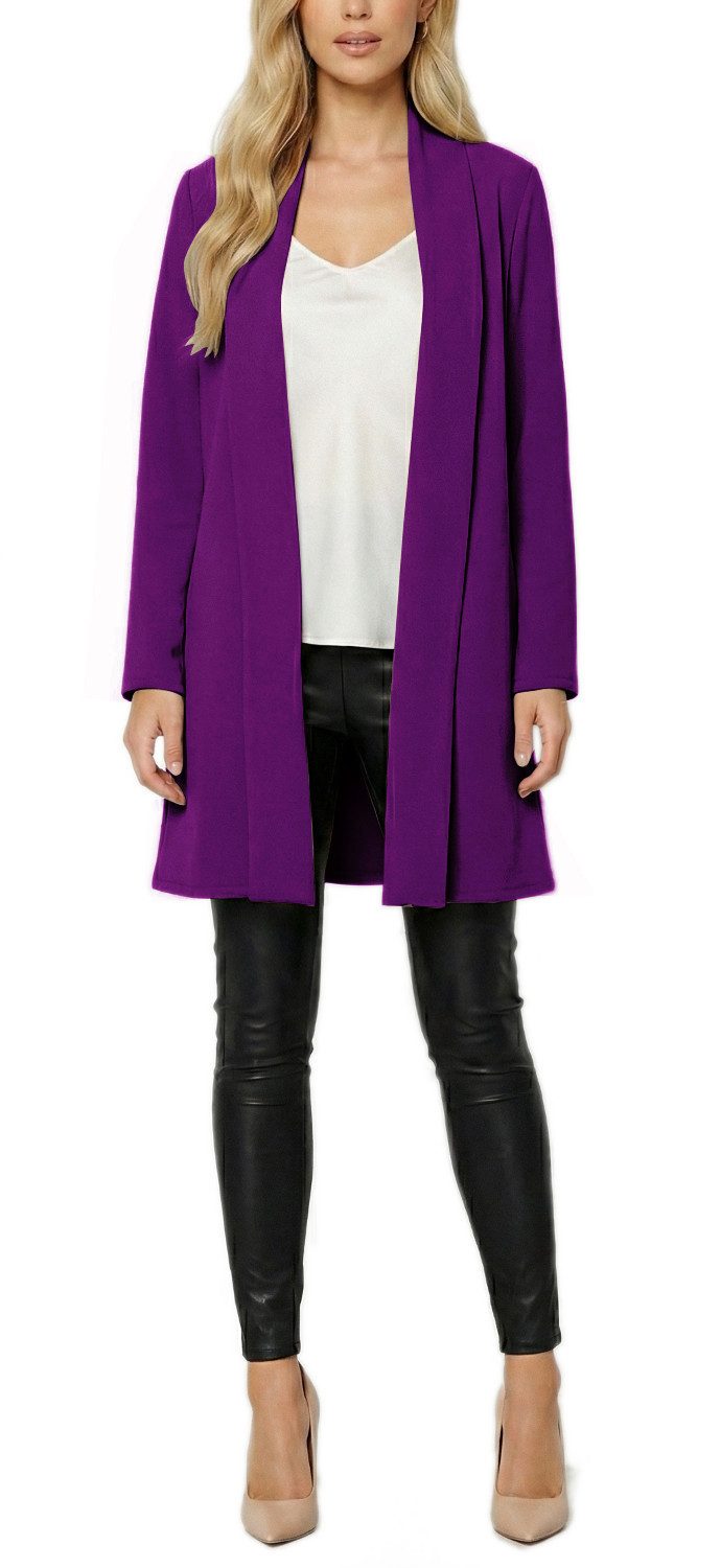 dy_mode Cardigan Damen Langcardigan offen Leichte Übergangsjacke für Frühjahr Sommer in Unifarben, Ohne Verschluss