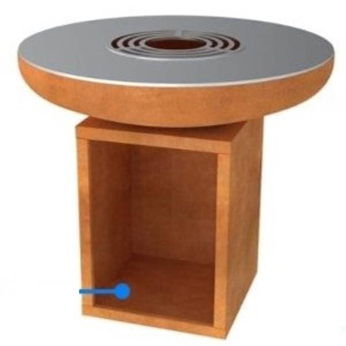 DOTMALL Holzkohlegrill Kohlenbecken Ø80cm aus Cortenstahl