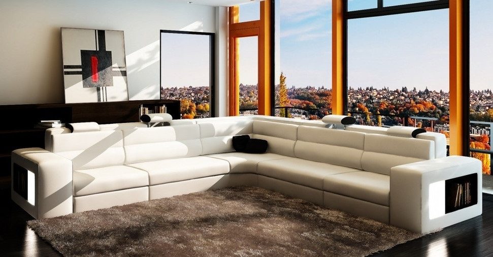 JVmoebel Ecksofa Ledersofa Sofa mit USB,Ecksofa Sitz Polster Wohnlandschaft XXL Big, Made in Europa