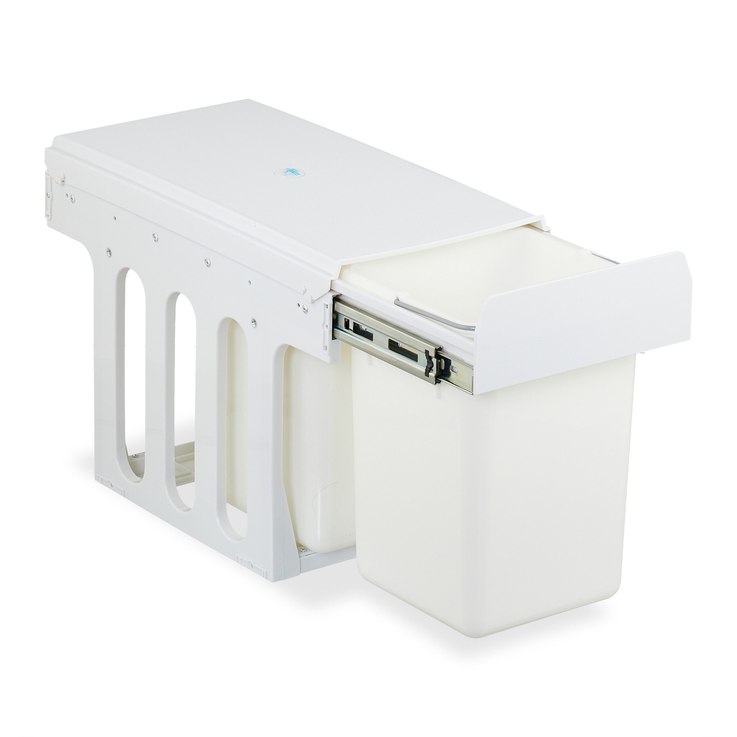 relaxdays Einbaumülleimer Weißer Einbaumülleimer, 2 x 8 L