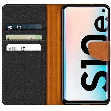 CoolGadget Handyhülle Denim Schutzhülle Flip Case für Samsung Galaxy S10e 5,8 Zoll, Book Cover Handy Tasche Hülle für Samsung S10e Klapphülle