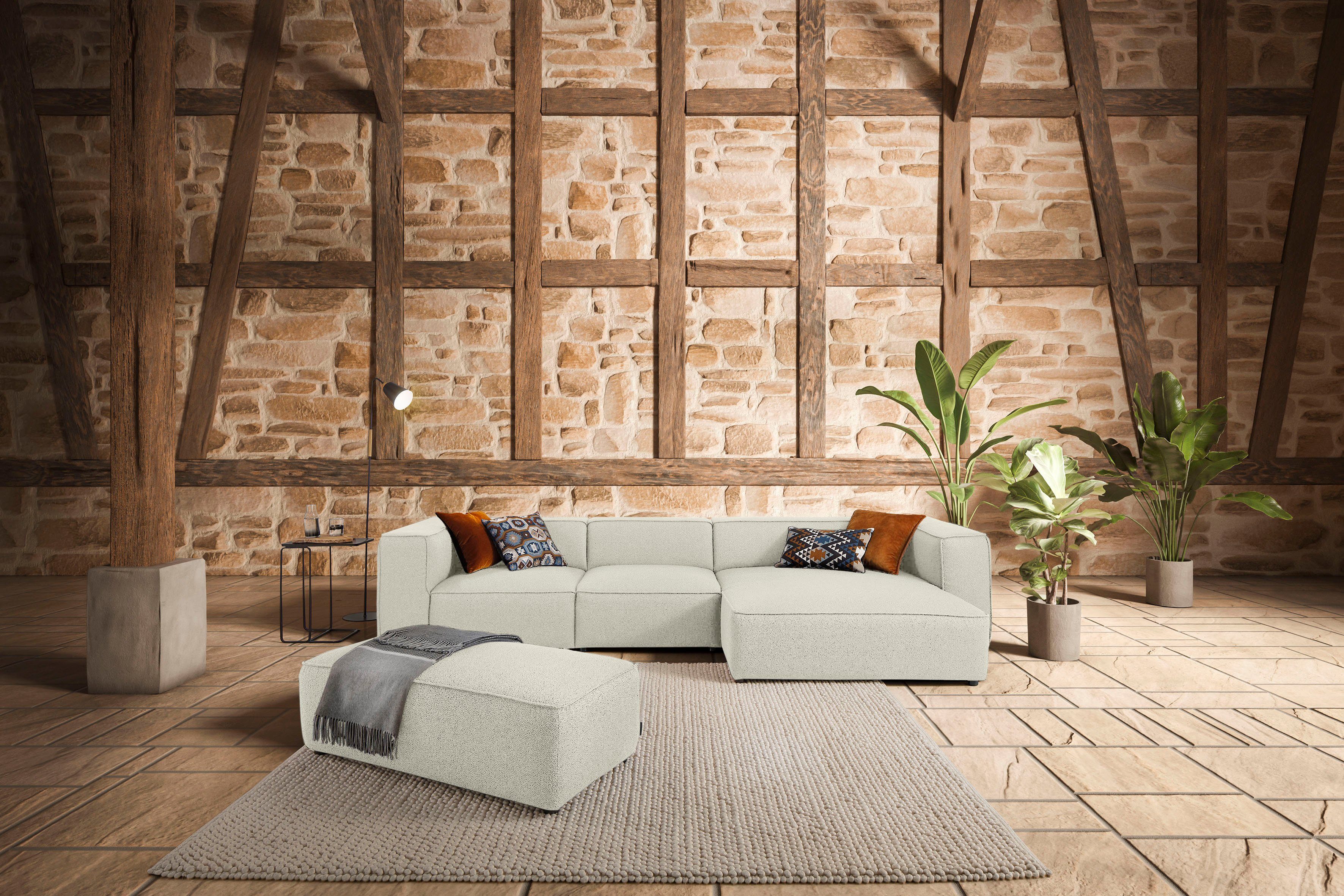 W.SCHILLIG Ecksofa around-the-block, mit eleganter Biese, mit Federkern, Breite 341 cm