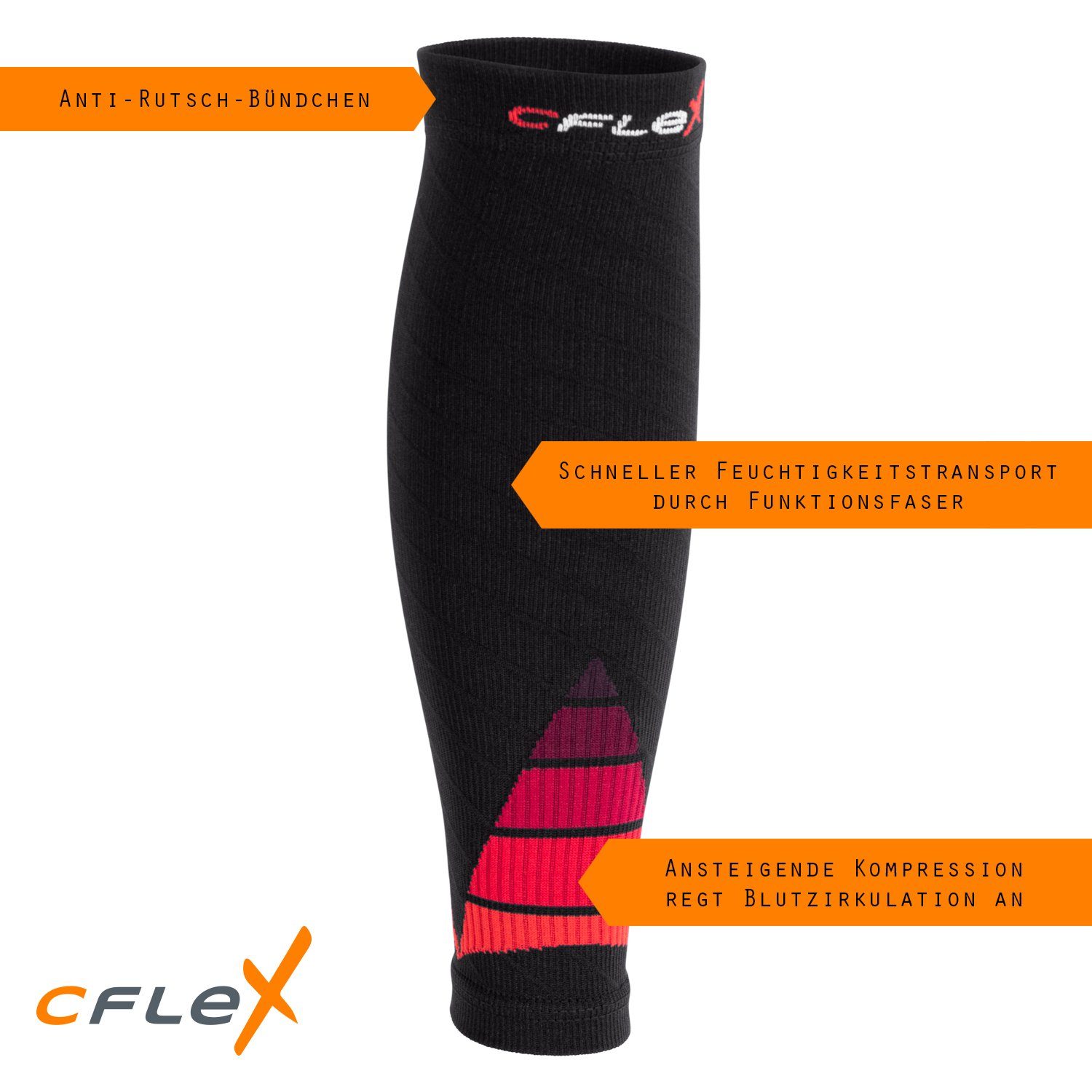 CFLEX Stütz-Stulpen Sport Running Stulpen mit Kompression (1 Paar oder 2 Paar) – Bild 3 von 4