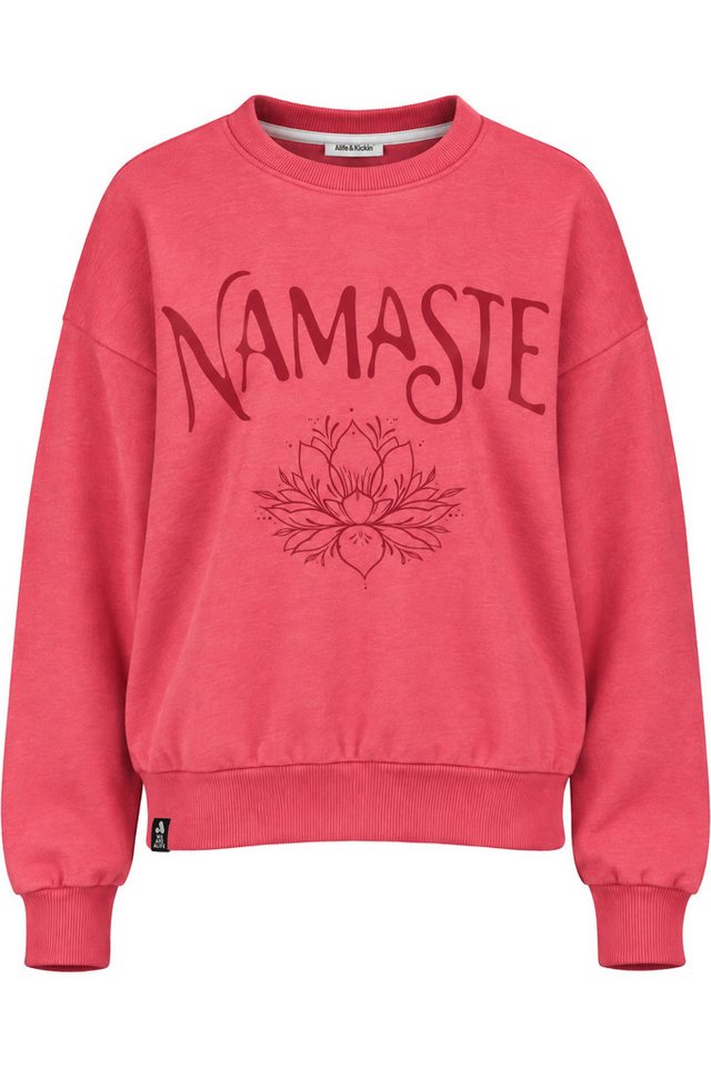 Alife & Kickin Sweatshirt Lotusblüte unter dem NAMASTE-Schriftzug, breite Rippbündchen