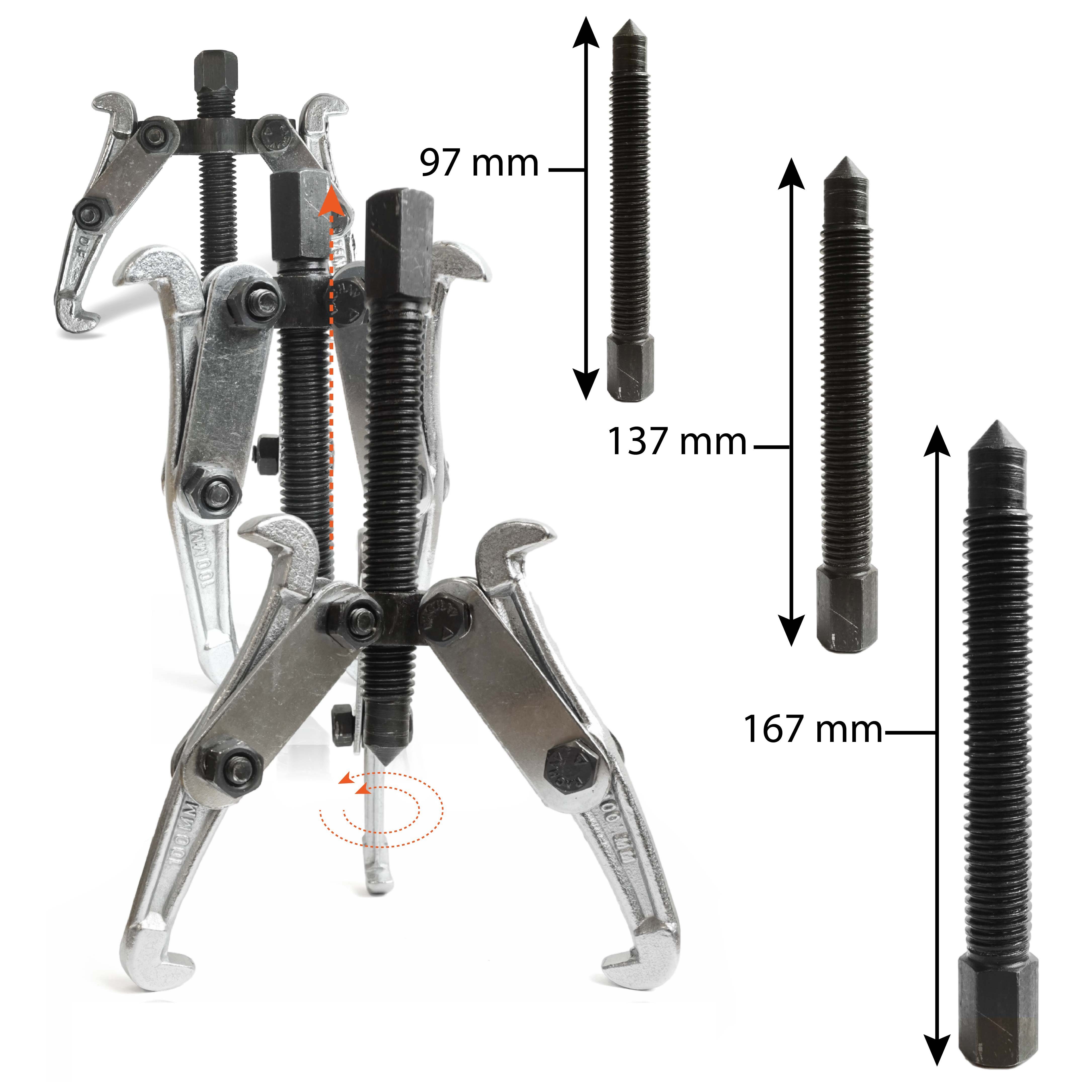 Jb - Perfect Radnabenabzieher Abzieher Werkzeug Lager 3-tlg. 75, 100, 150 mm Kugellager Innen Außen, verchromt